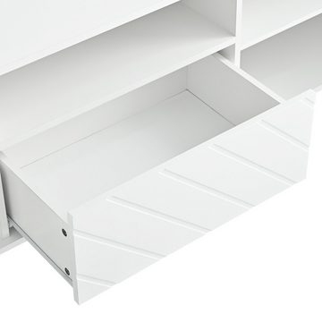 IDEASY TV-Schrank TV-Schrank, diagonale Streifen, 170 x 40 x 39,5 cm, 15 cm über dem Boden, verstellbare, 5 Fächer, 1 Schublade