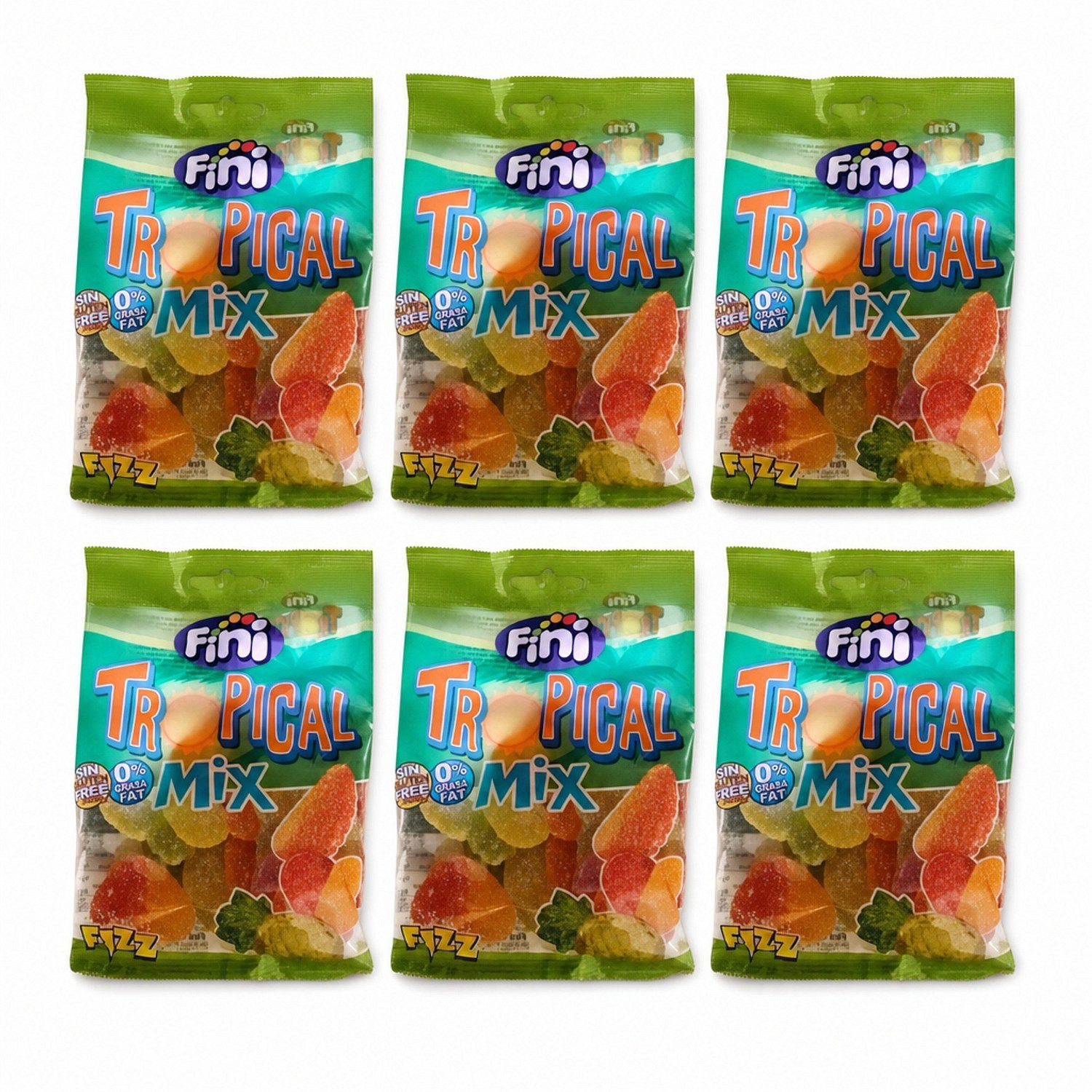 Fini Süßigkeit, 6 x 90 g, Sour Tropical Mix