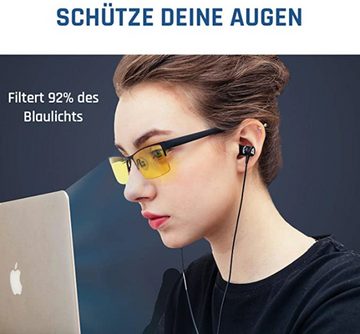 KLIM Brille Optics Blaulichtfilter Brille, Computerbrille zum Arbeiten, Spielen, hochwertige Anti-Blaulicht Brille, deutsche Entwicklung
