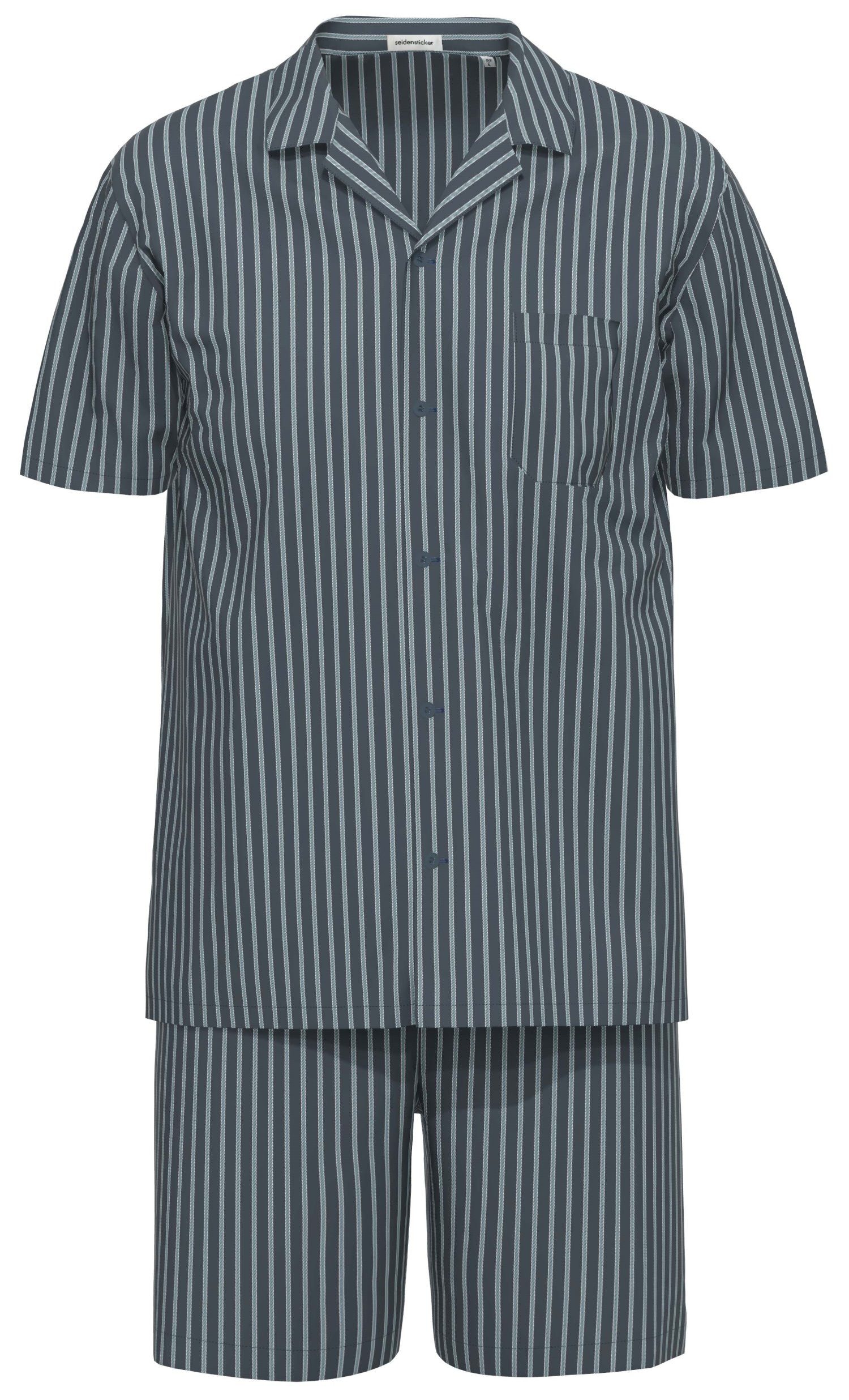 seidensticker Shorty Herren Flanell Schlafanzug kurz (2 tlg) Baumwolle günstig online kaufen