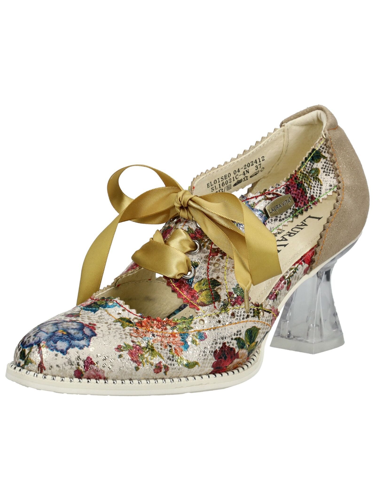 LAURA VITA Pumps Leder/Textil Schnürpumps günstig online kaufen