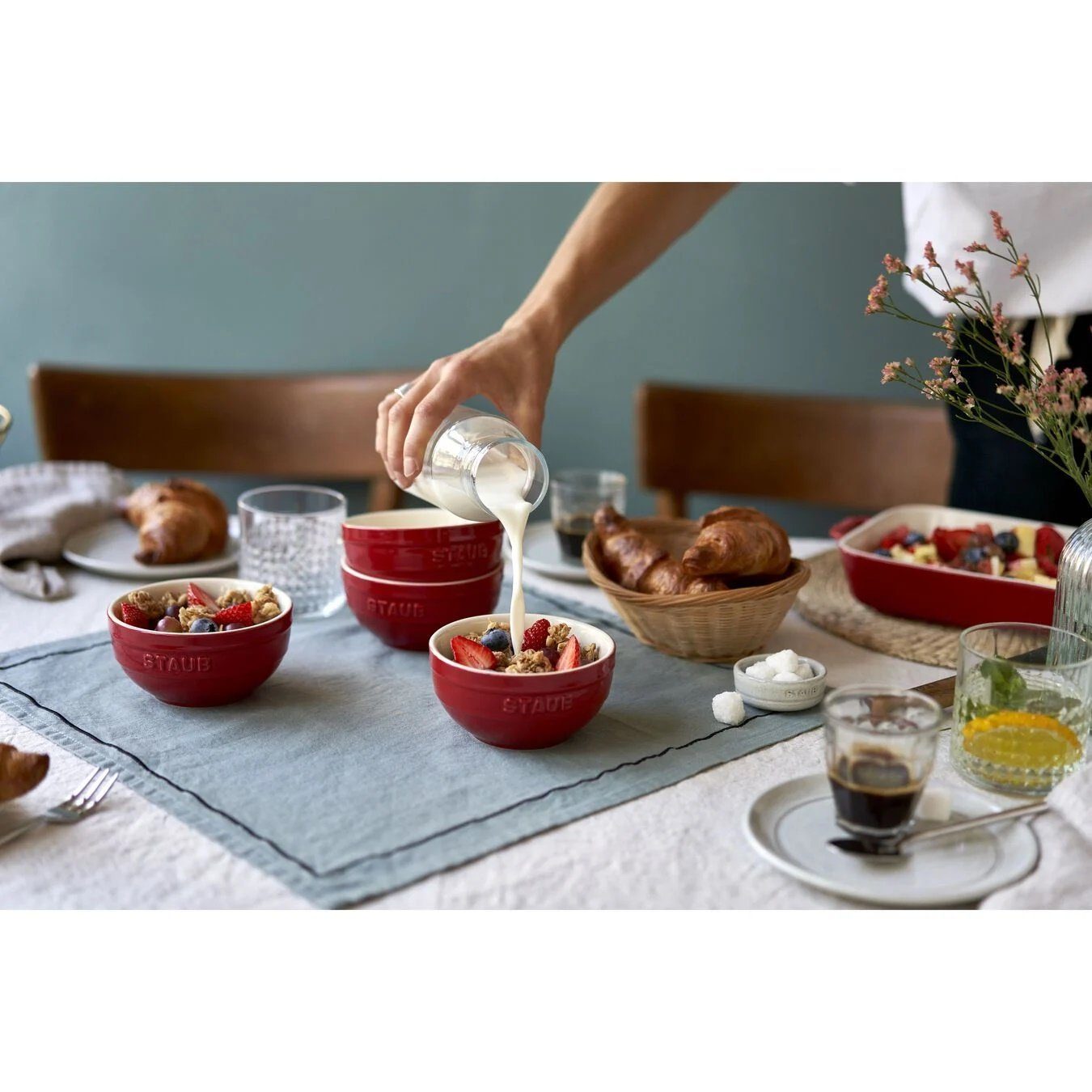 Schüssel Staub Ceramique Schüsselset,Schüssel 4-tlg Kirsch-Rot Keramik 12 cm 0,4 Liter, Keramik, (4-tlg)