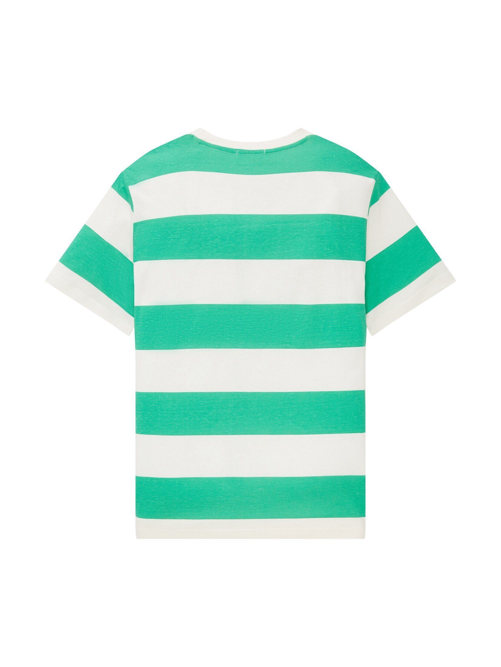 Gestreiftes white off block TAILOR TOM green T-Shirt stripe T-Shirt