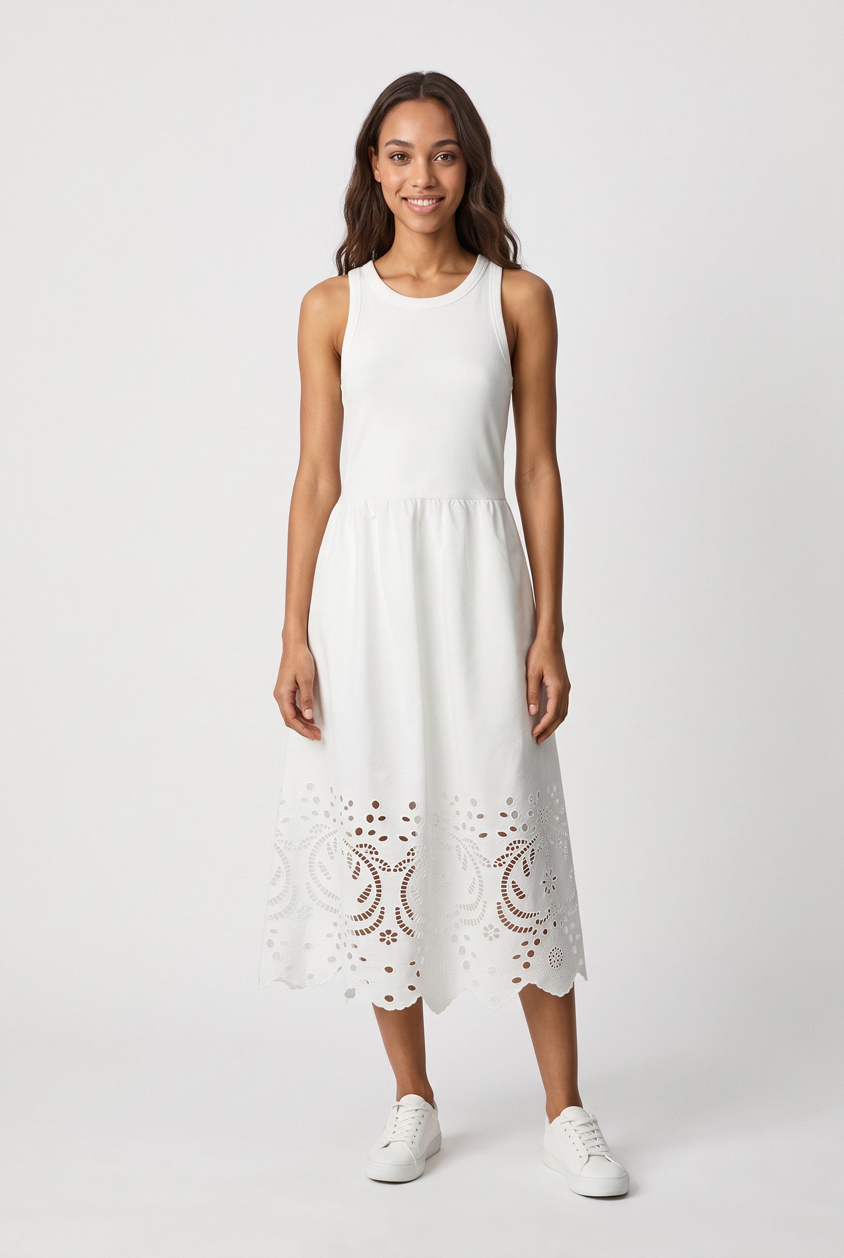 Pepe Jeans A-Linien-Kleid NAOMI mit Lochstickerei, ärmellos