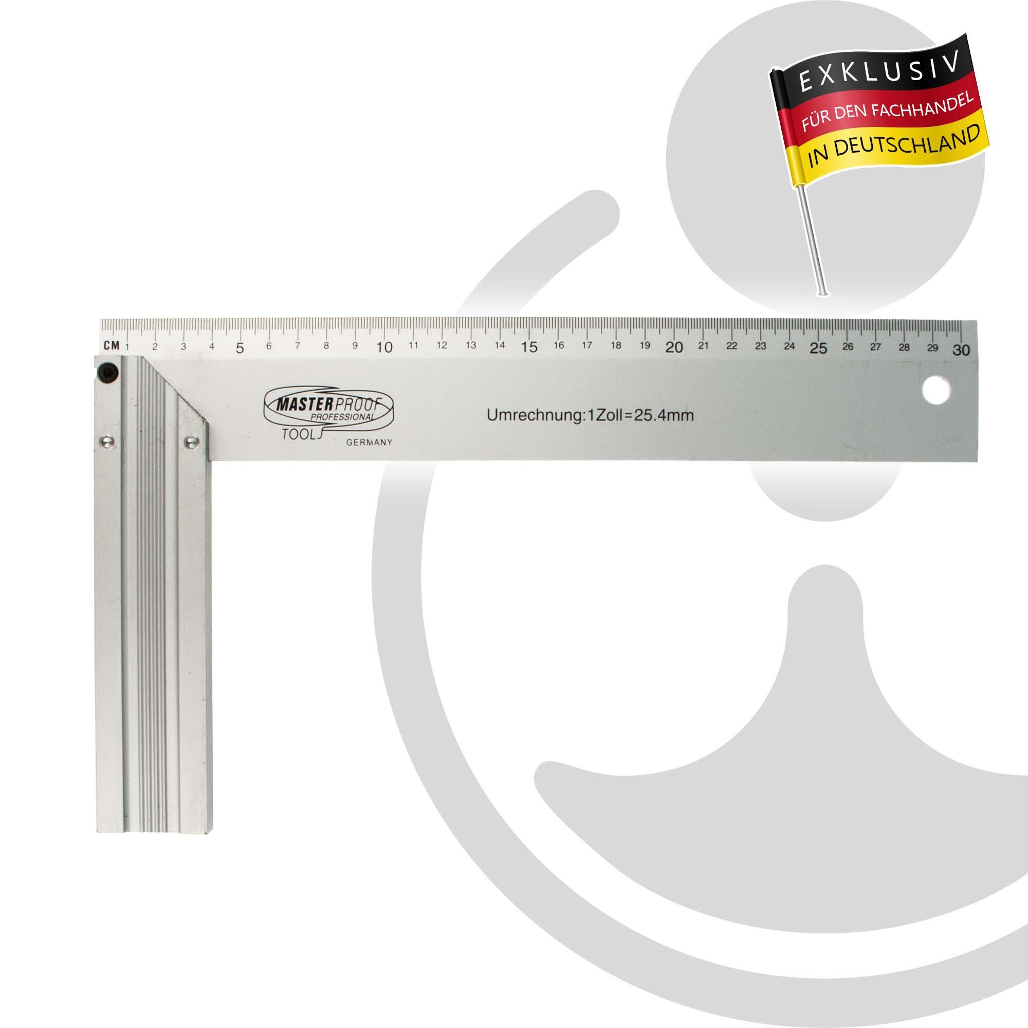 EUROTOOLS Anschlagwinkel Anschlagwinkel Schreinerwinkel90° - 300 mm, Aluminium