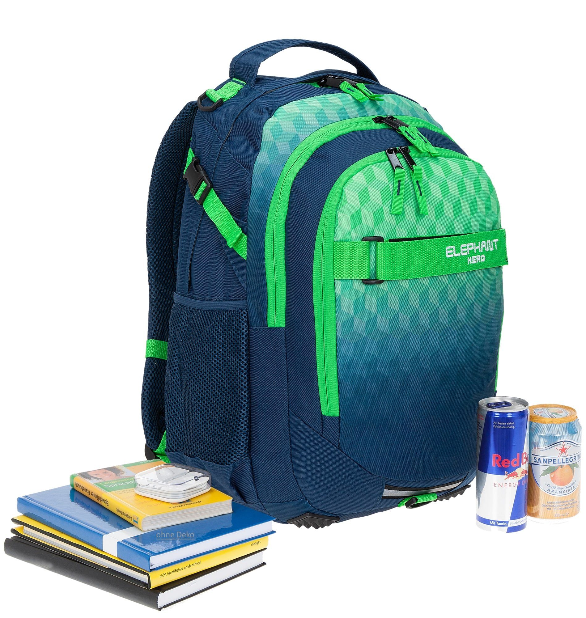ELEPHANT Schulrucksack Hero Signature Schultasche Digital Ready Set (4 Teile Schulrucksackset, 4-tlg., inkl. Mäppchen Box + Laptop Hülle Sleeve + 31 Teile Stift – Bild 5 von 5