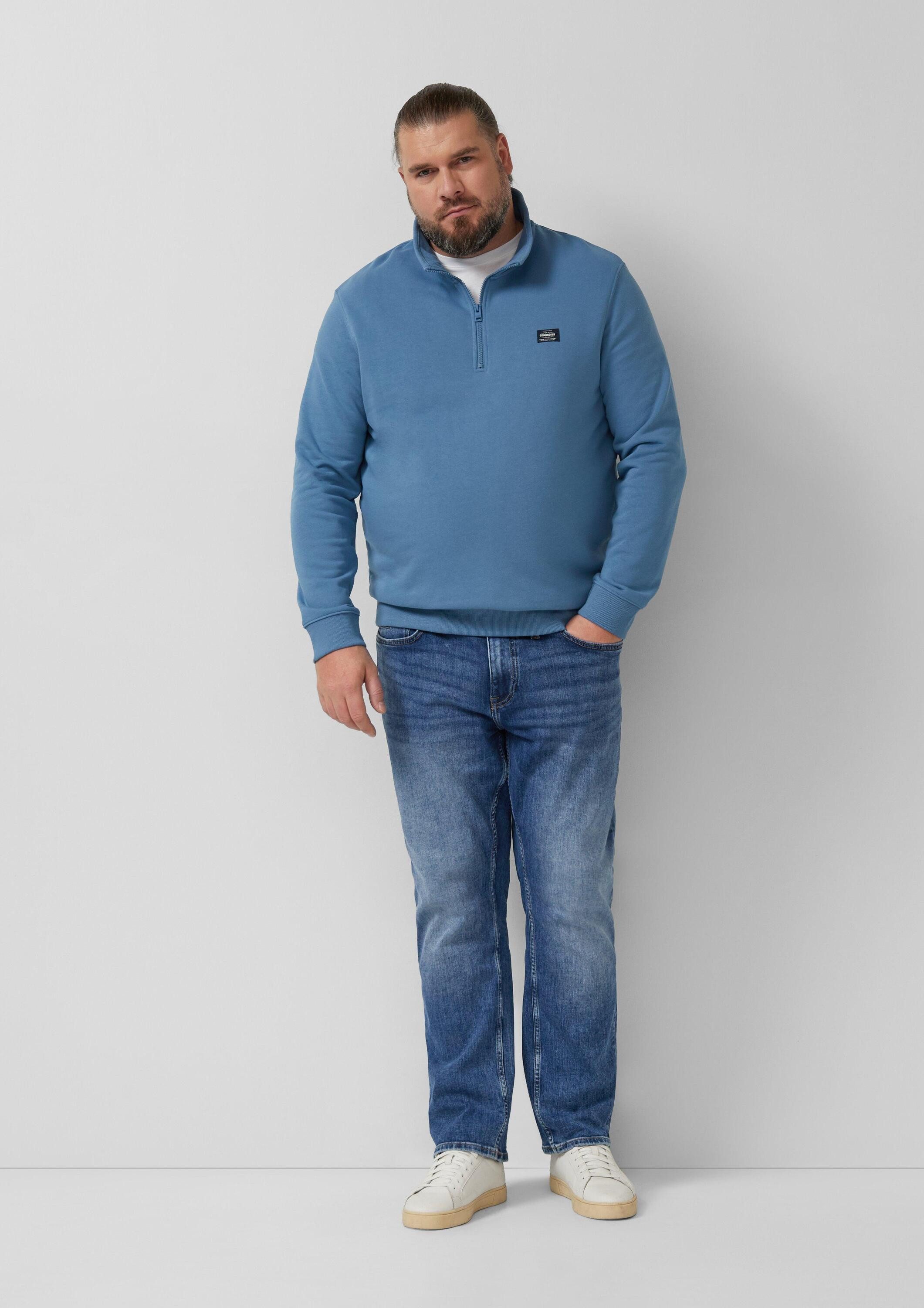 s.Oliver Sweatshirt Sweatshirt Sweatshirt mit Troyer-Kragen und Logo-Patch – Bild 5 von 5