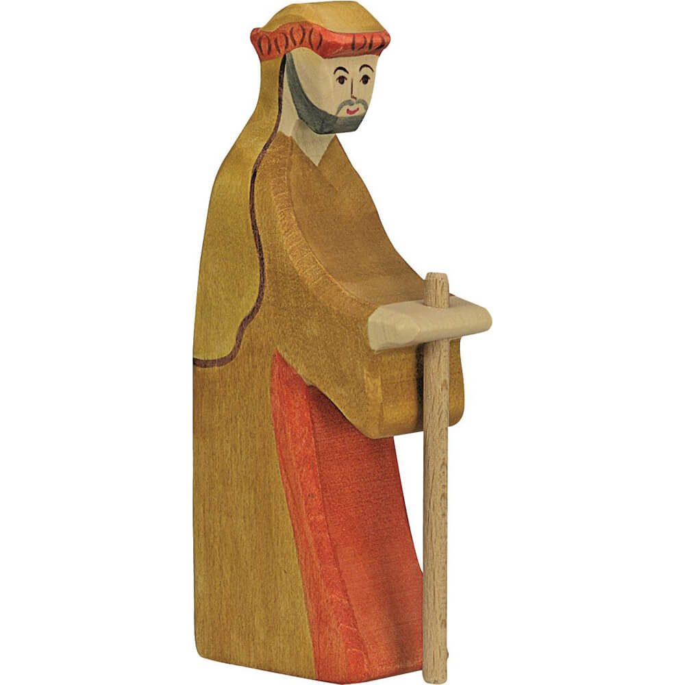 Holztiger Spielfigur HOLZTIGER Hirte mit Stab 2 aus Holz