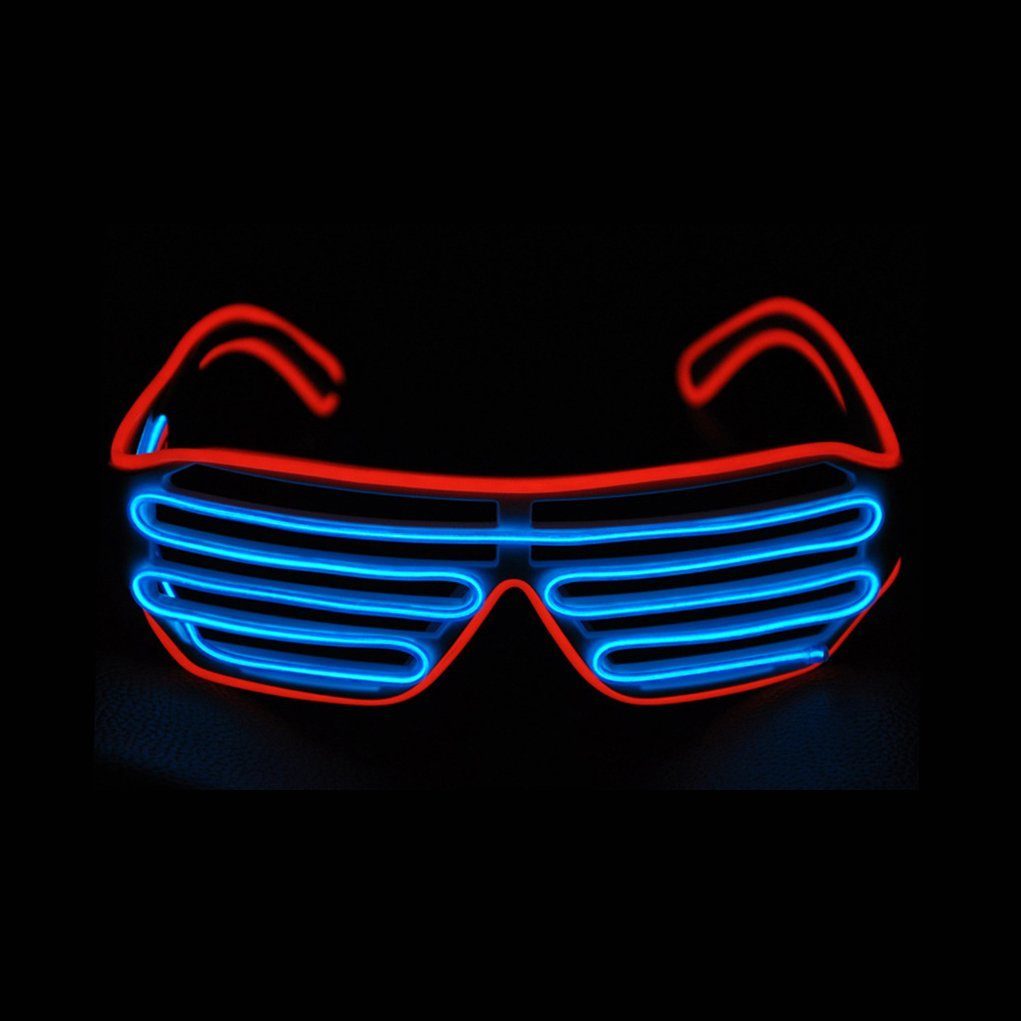 Leuchten, Rahmen/Eisblauer Brille, LED Roter Sonnenbrille Brille GelldG Brille, Neon Spiegel Leuchtbrille, Party