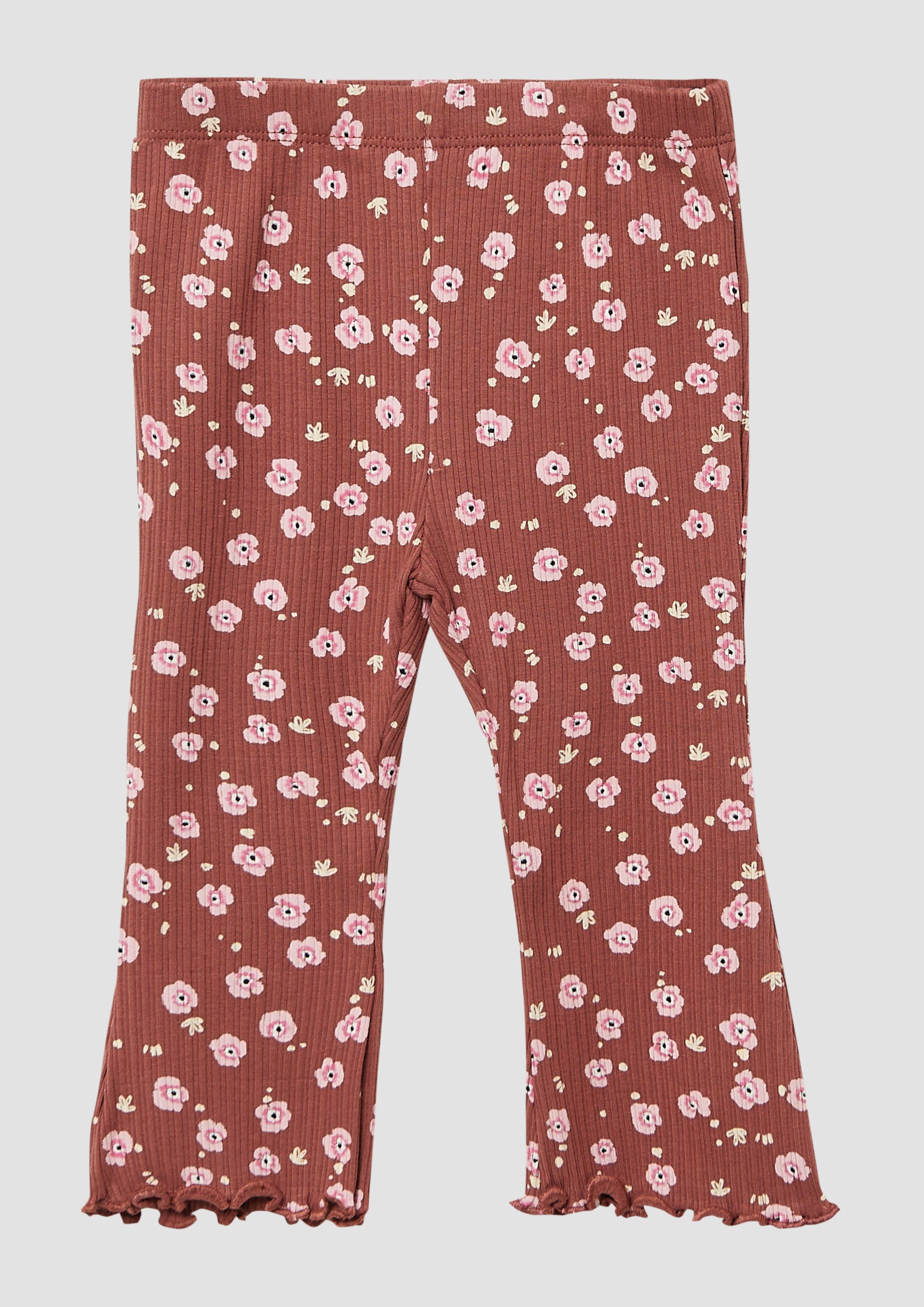 Leggings Elastische Leggings aus Rippware mit Flared Leg