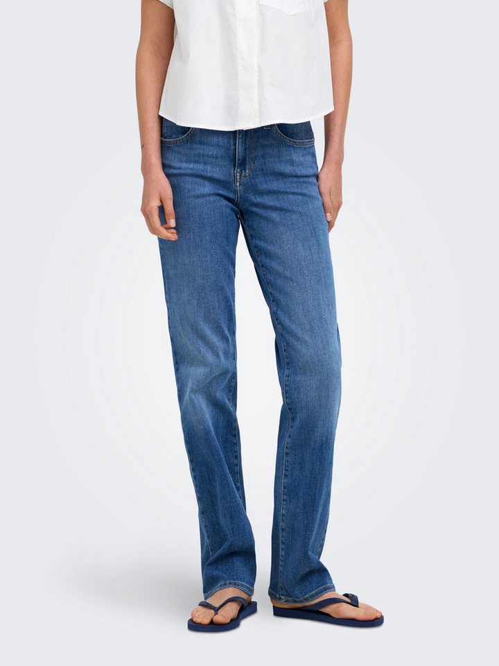 ONLY Slim-fit-Jeans ONLPOWER MW PUSH UP SLIM STRAIGHT DNM Baumwollmischung, mid waist, slim fit