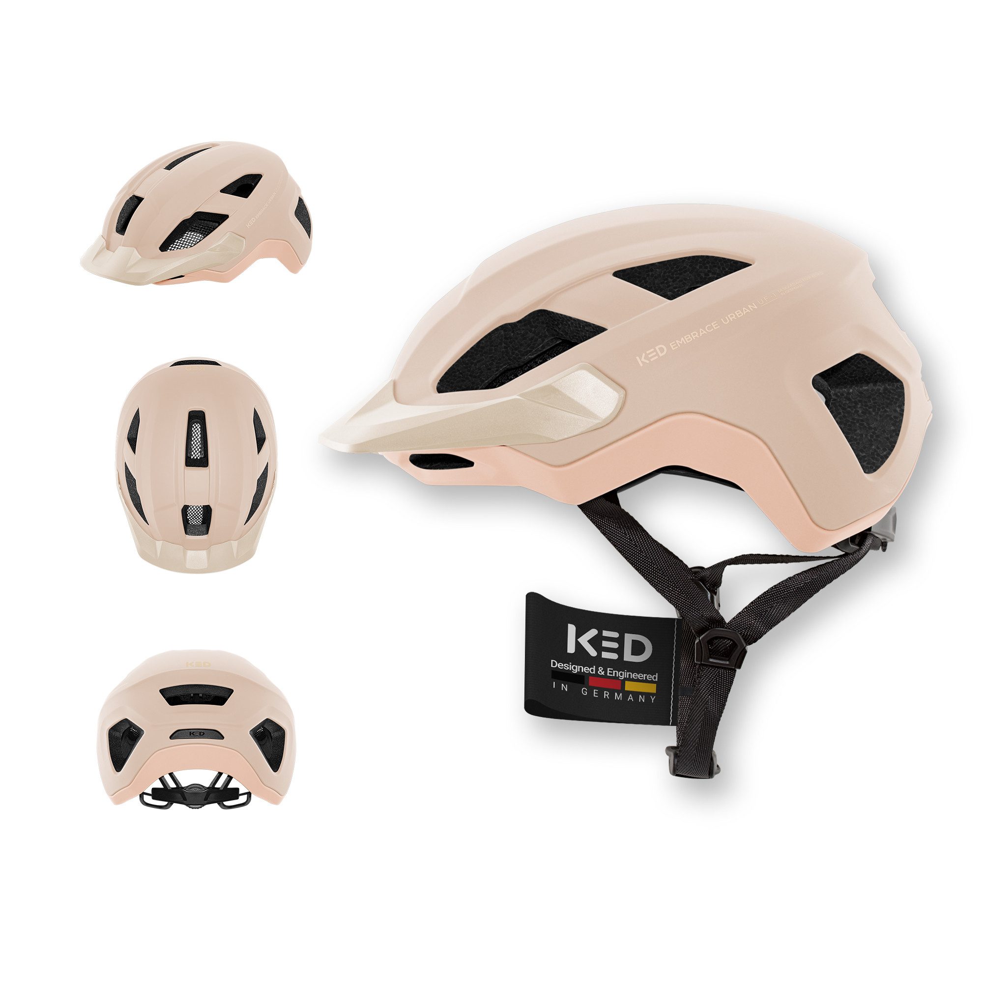 KED Fahrradhelm KED Embrace Urban UF-1 Unisex Fahrradhelm, Mit In-Mold Technologie Für Alltag, Pendeln Und Freizeit