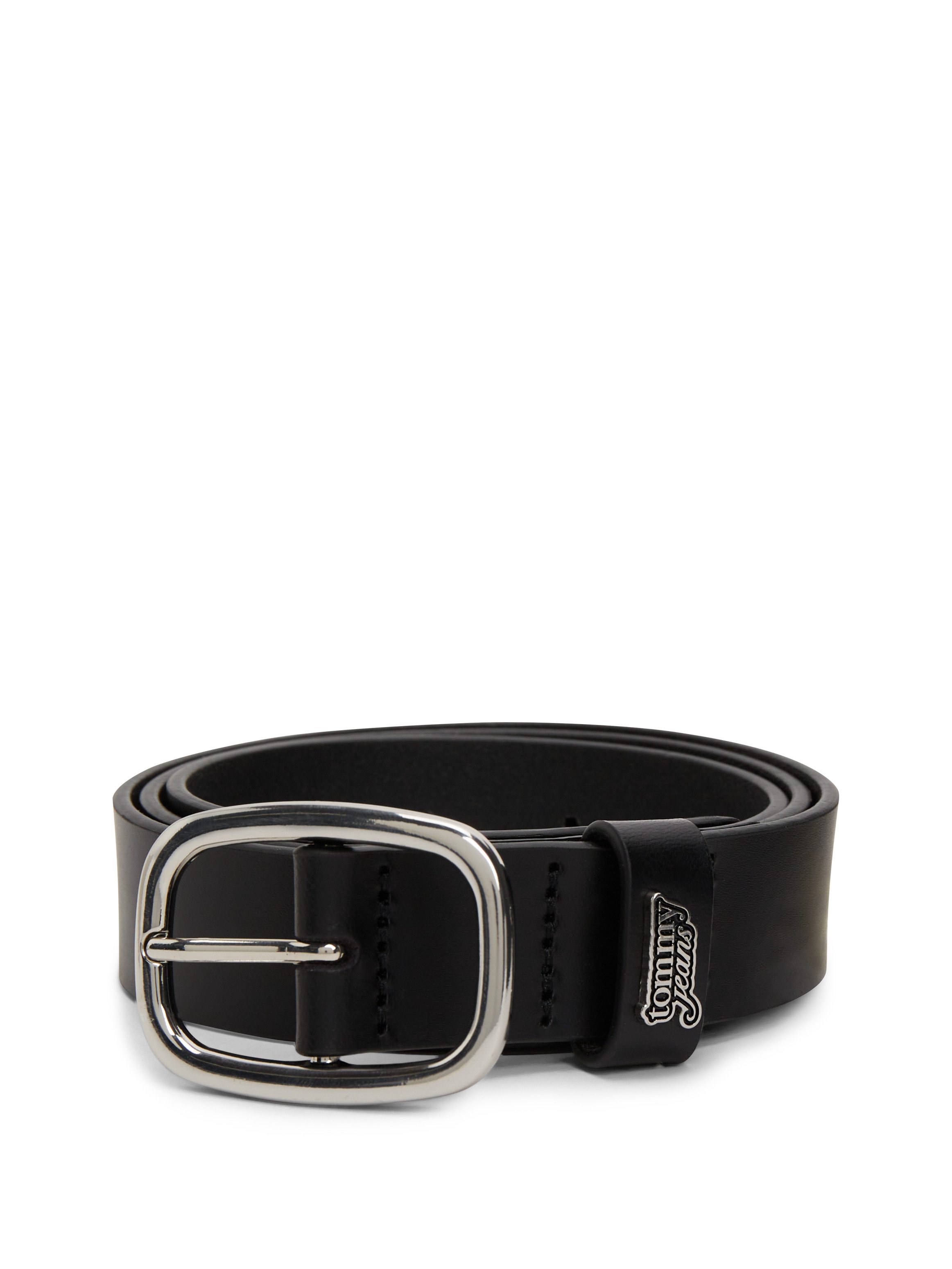 Tommy Jeans Ledergürtel TJW OVAL 3.0 BUCKLE Größenverstellbar mit Logodetail