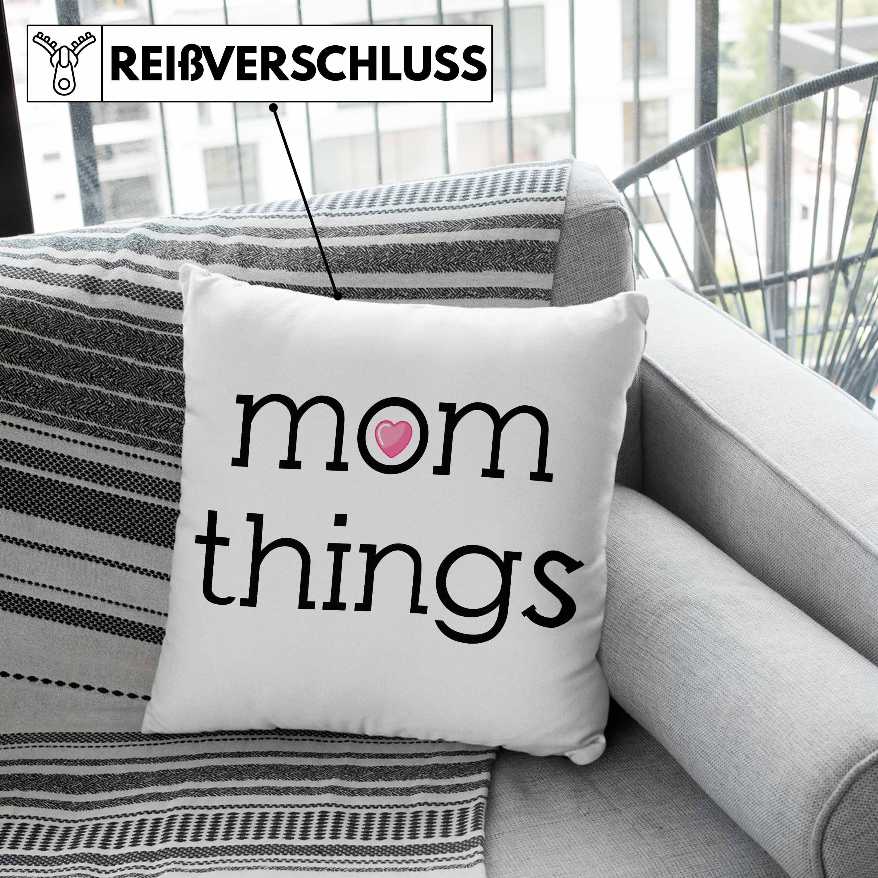 Dekokissen Kissen Trendation mit Trendation 40x40 Grün - Mom für Mütter Füllung Geschenk und Mama Dekokissen Things