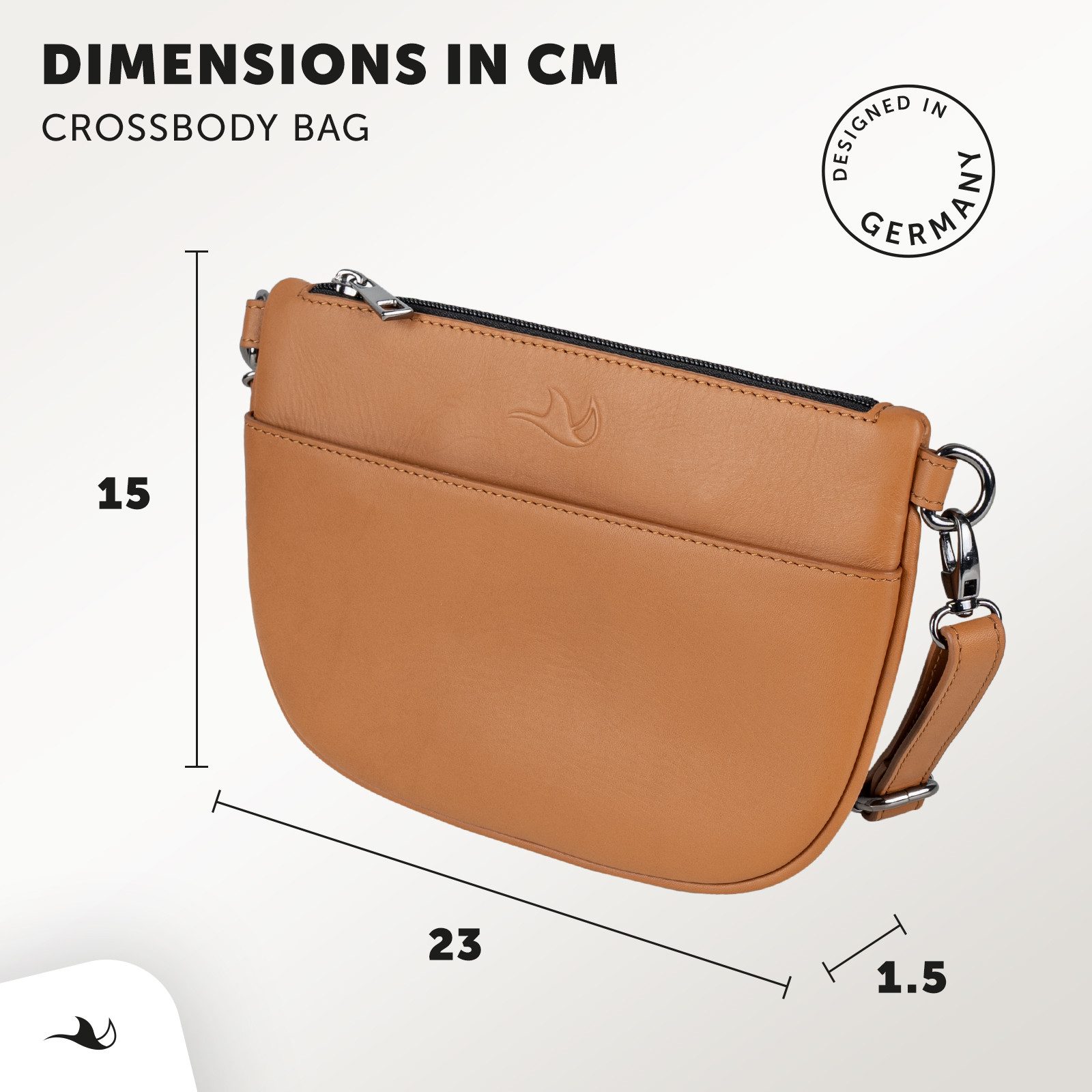 MANTA Clutch Damen-Handtasche aus Echtleder, lässige Crossbody-Bag, Abendtasche, Echtes Leder