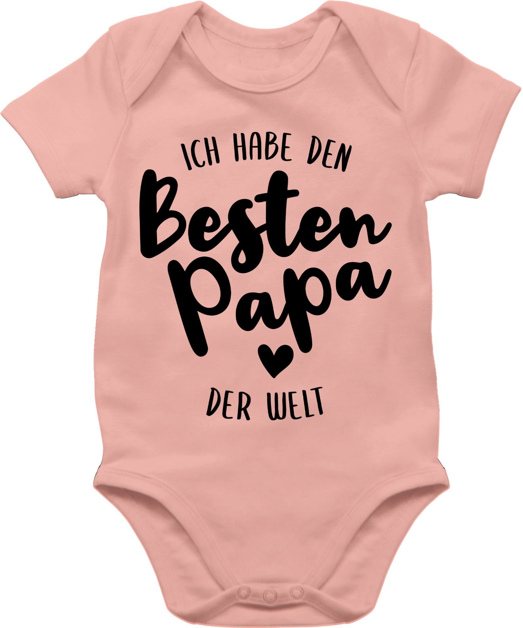 Shirtracer Shirtbody Besten Papa der Welt I Geschenk Vatertag Baby 3 Babyrosa