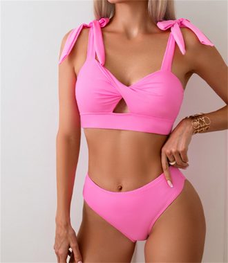 Wrathquake Triangel-Bikini Verstellbares dreiteiliges Bikini-Set für Damen mit Ausschnitten