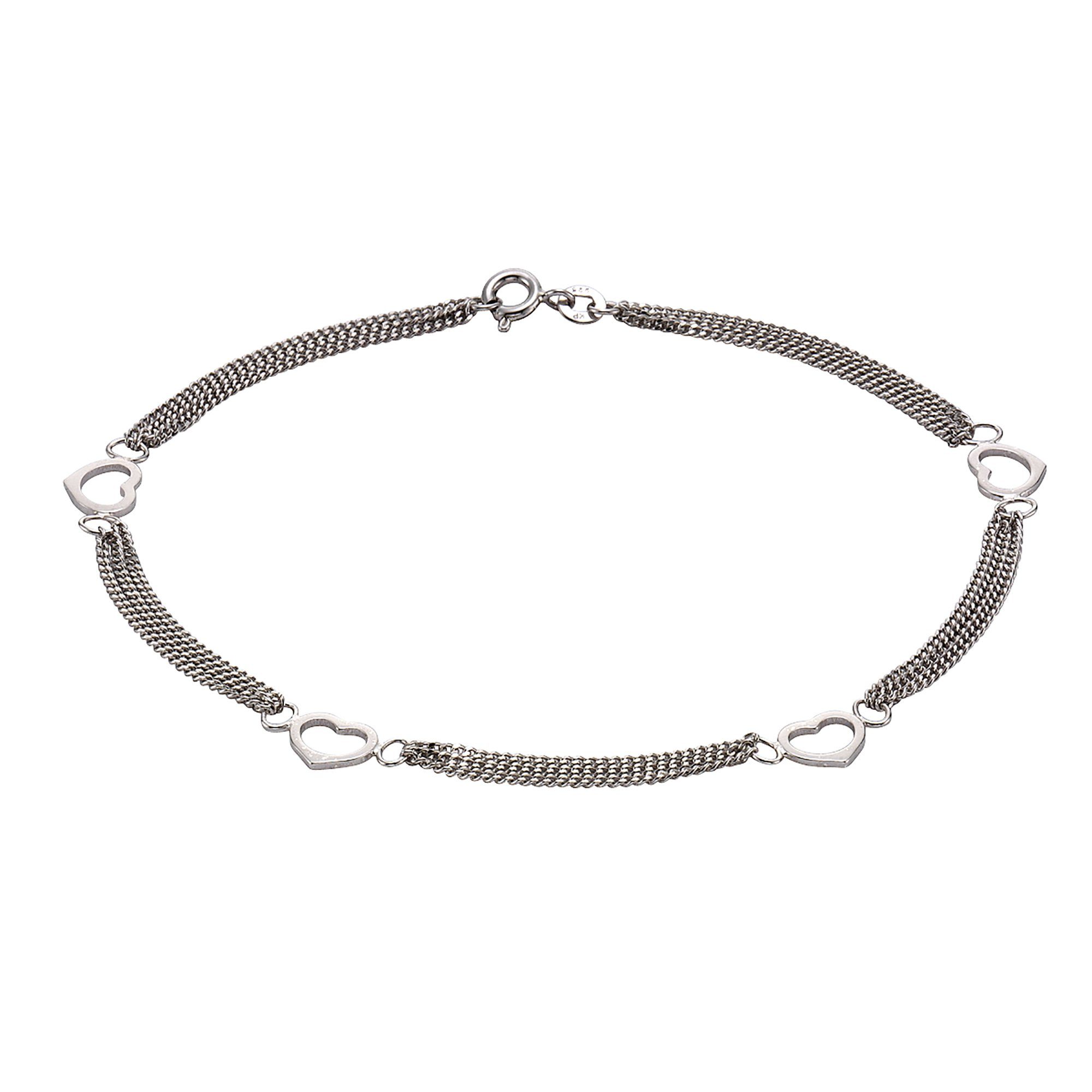 Zeeme Fußkette Silber 925 mit Herz-Motiv 25cm lang günstig online kaufen