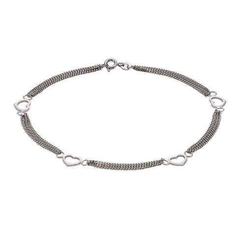 Zeeme Fußkette 925/- Sterling Silber Herzmotiv