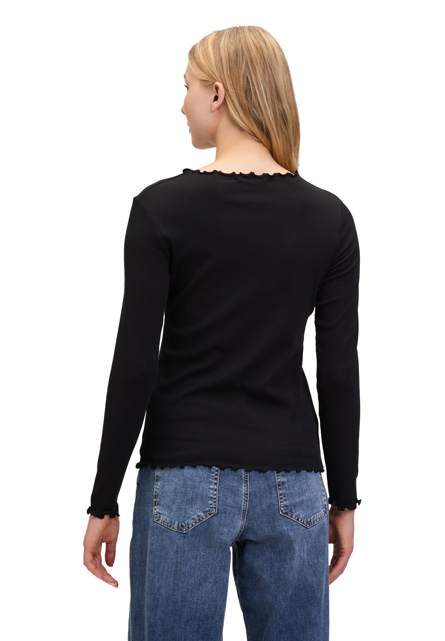 Cartoon Kurzarmshirt Damen mit Kragen (1-tlg)