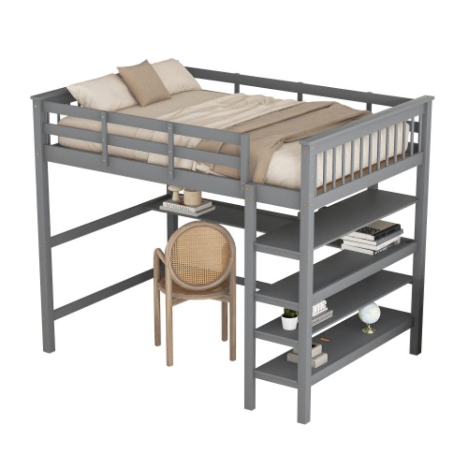 TavilaEcon Hochbett Kinderbett Holzbett mit Ablagefächern günstig online kaufen