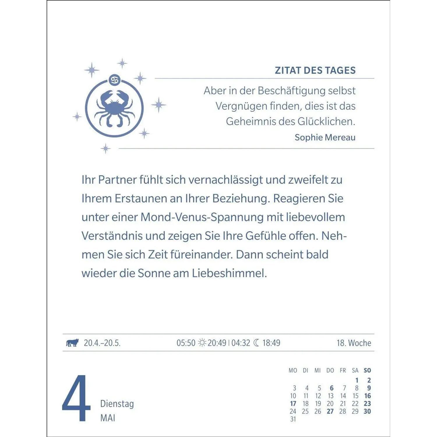 Harenberg Kalender Verlag Abreißkalender Krebs Sternzeichenkalender 2027 - Tagesabreißkalender - Ihr...