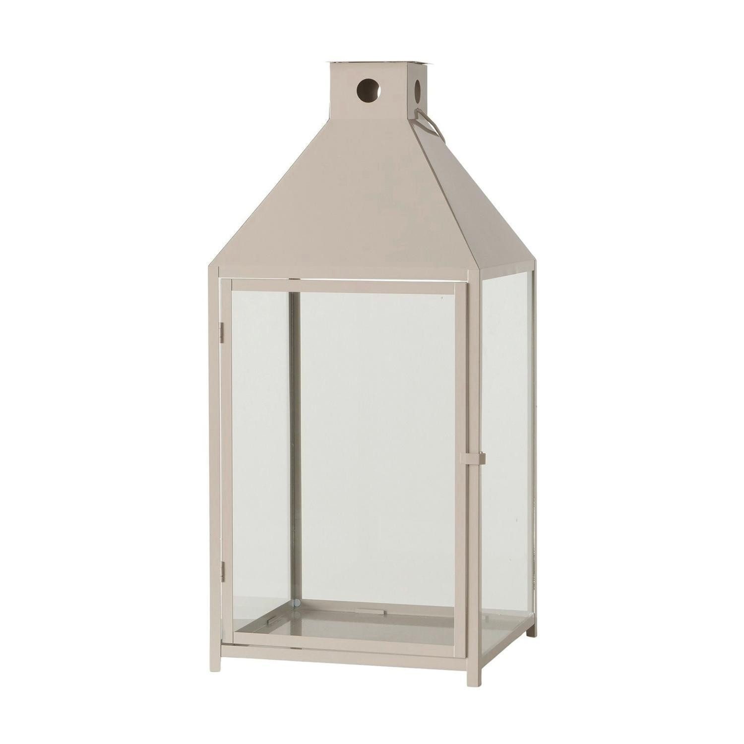 BOLTZE GRUPPE GmbH Windlicht Laterne CANDO, H 73 cm, Beige, Metall, Glas, (1 St), pulverbeschichtet