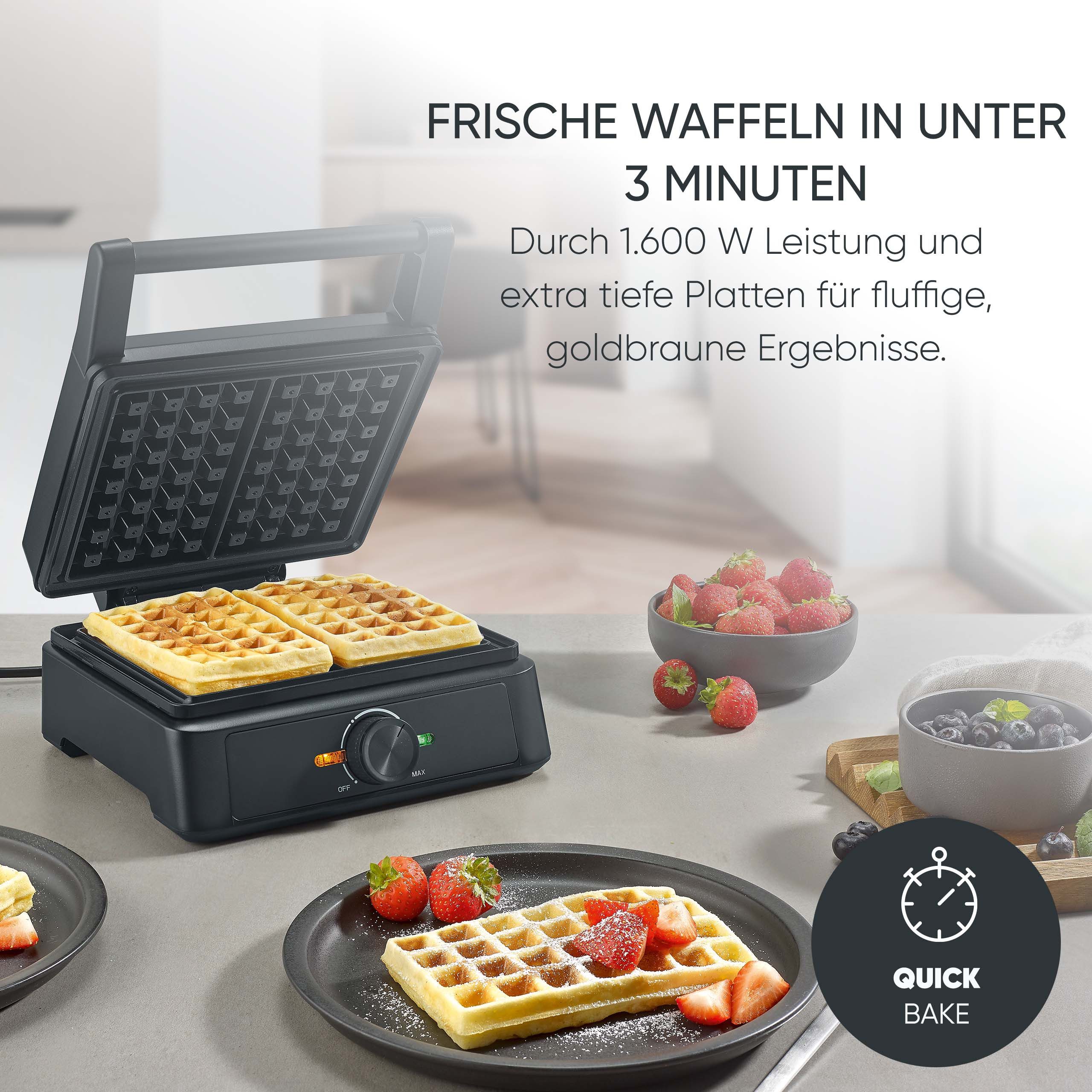 Severin Waffeleisen WA 2125, 1600 W, Belgisches Waffeleisen