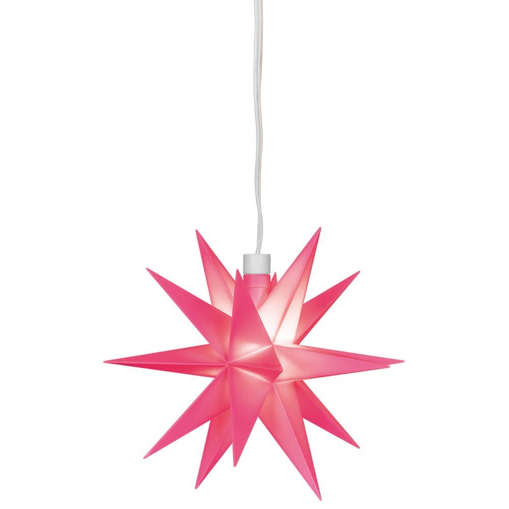 DecoTrend GmbH LED Stern Sterntaler LED-Stern rosa, 1 warmweiße LED, Durchmesser 120 mm | Beleuchtete Weihnachtssterne