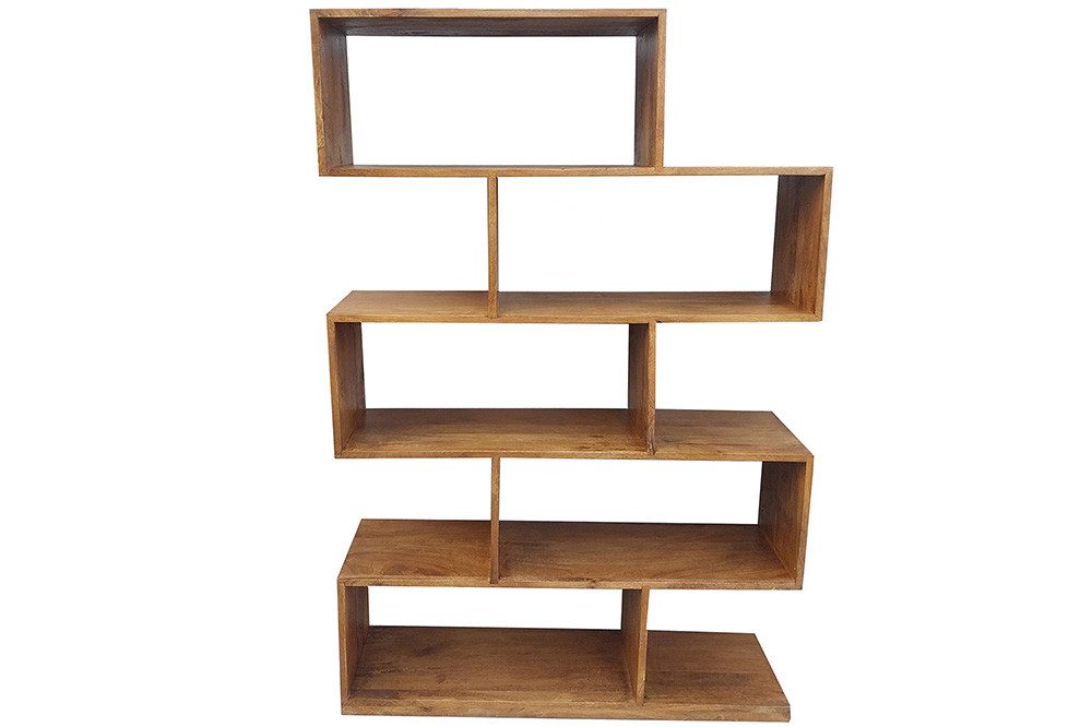 riess-ambiente Standregal MAKASSAR XL 150cm braun - Mangoholz, honey finish, handgefertigt, Einzelartikel 1-tlg., Massives Würfelregal - ideal als Ablage f. Bücher, Ordner & Dekoration