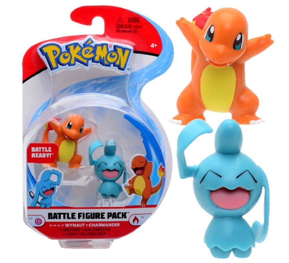 POKÉMON Actionfigur Pokémon Battle Figuren Pack Glumanda & Isso