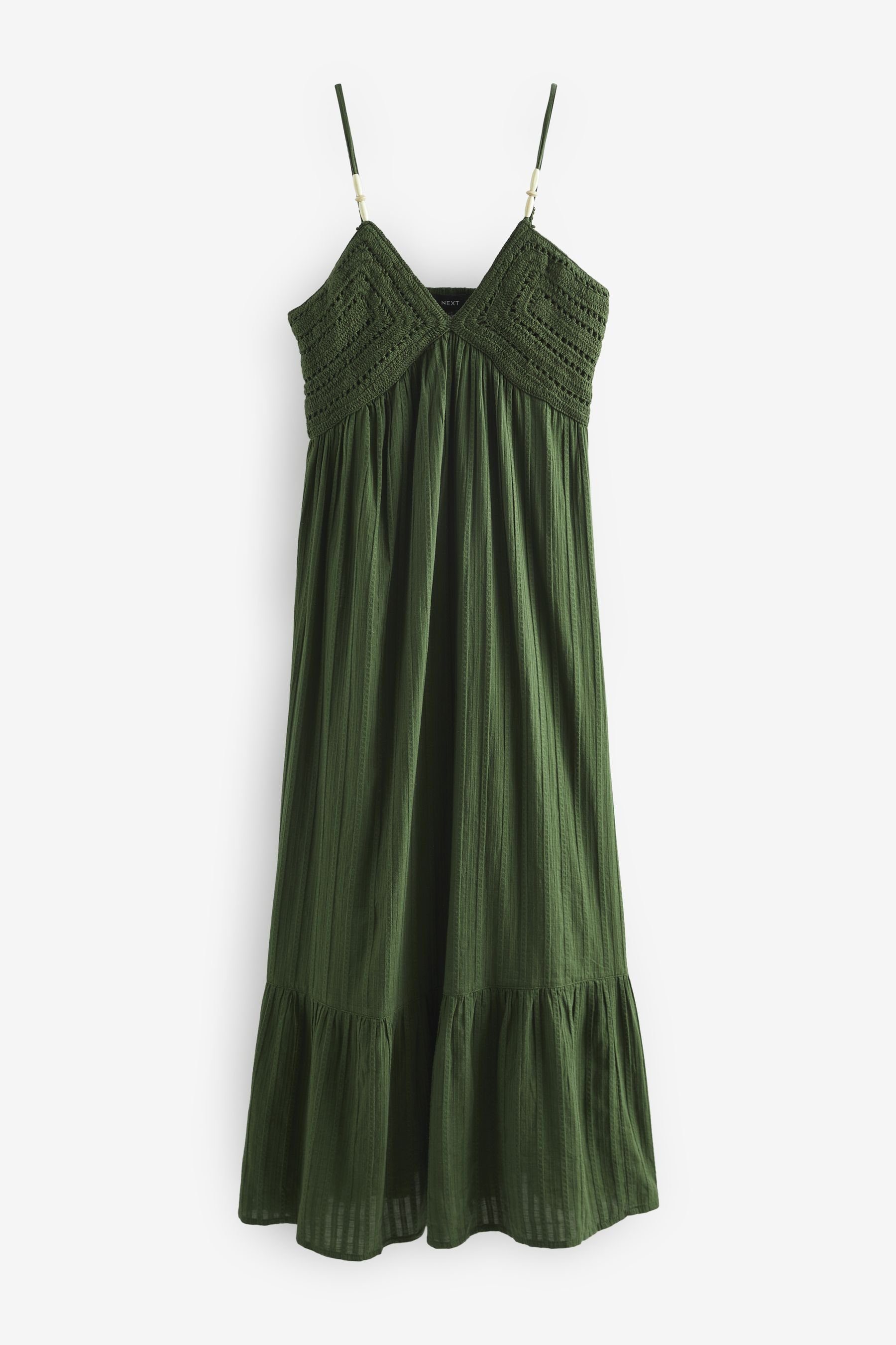 Sommerkleid Midi-Sommerkleid mit Häkelbesatz