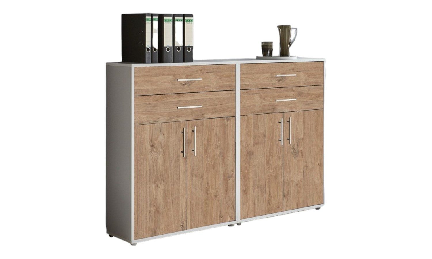 BMG Möbel Aktenschrank Office Edition (2er Set Schubkastenschrank) 168,8 x 113,6 x 33 cm, Made in Germany