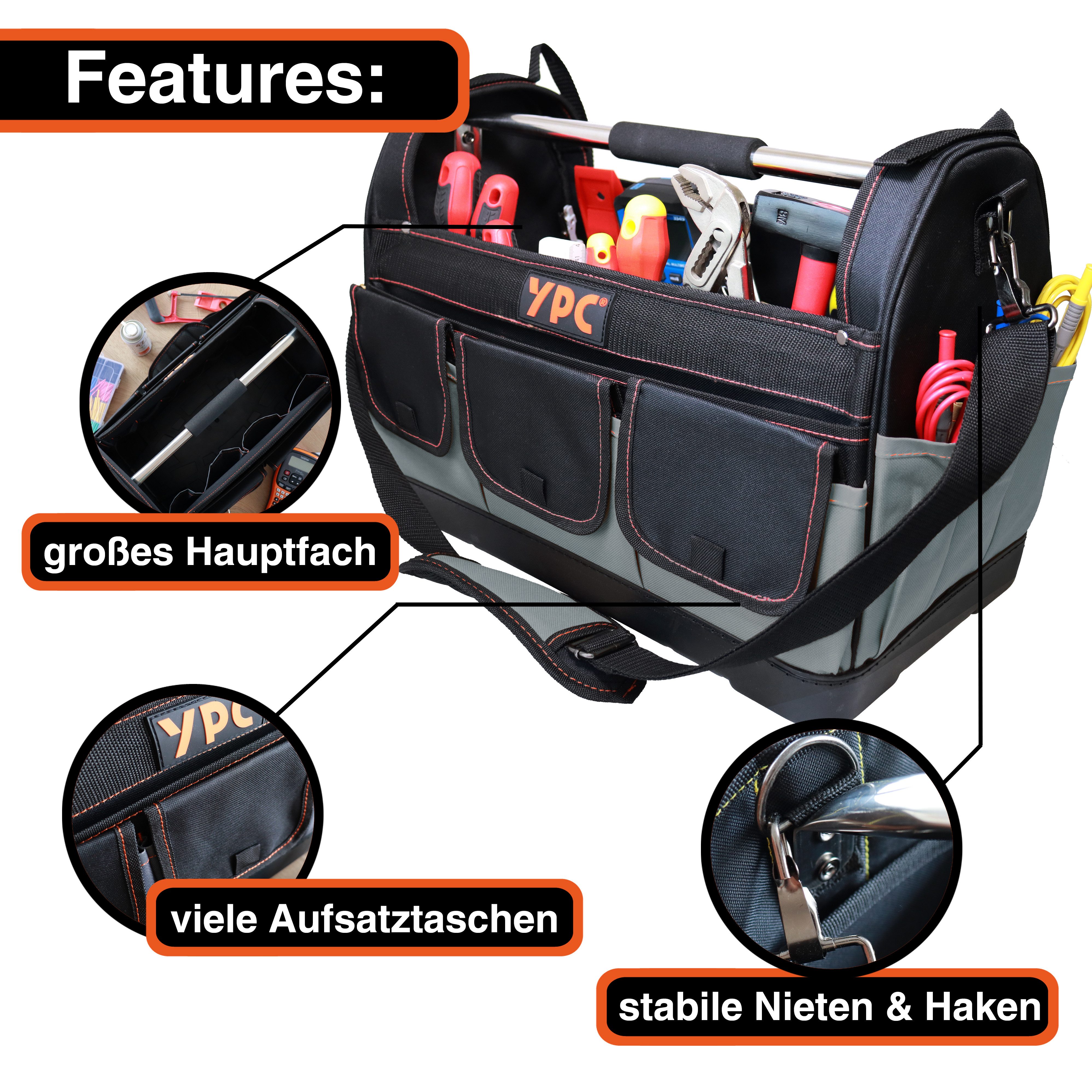 YPC Werkzeugtasche Pioneer Werkzeugkorb XXL, Werkzeugtasche, wasserdicht