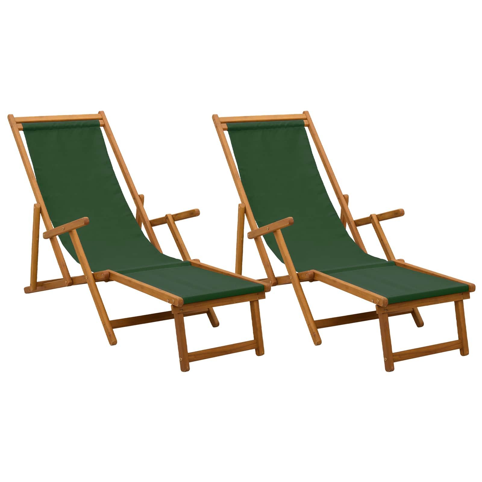 vidaXL Gartenliege Klappbare Sonnenliege 2 pcs 3 Position Massives Eukalyptus Holz, 2 St.