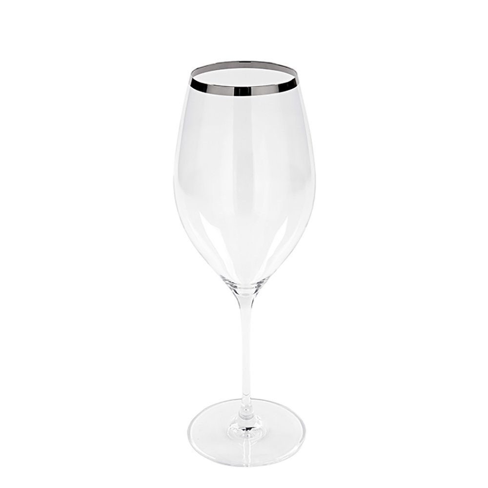 FINK Glas - 28cm B. silber-transparent - Platinum Weißweinglas Fink x H. 9cm