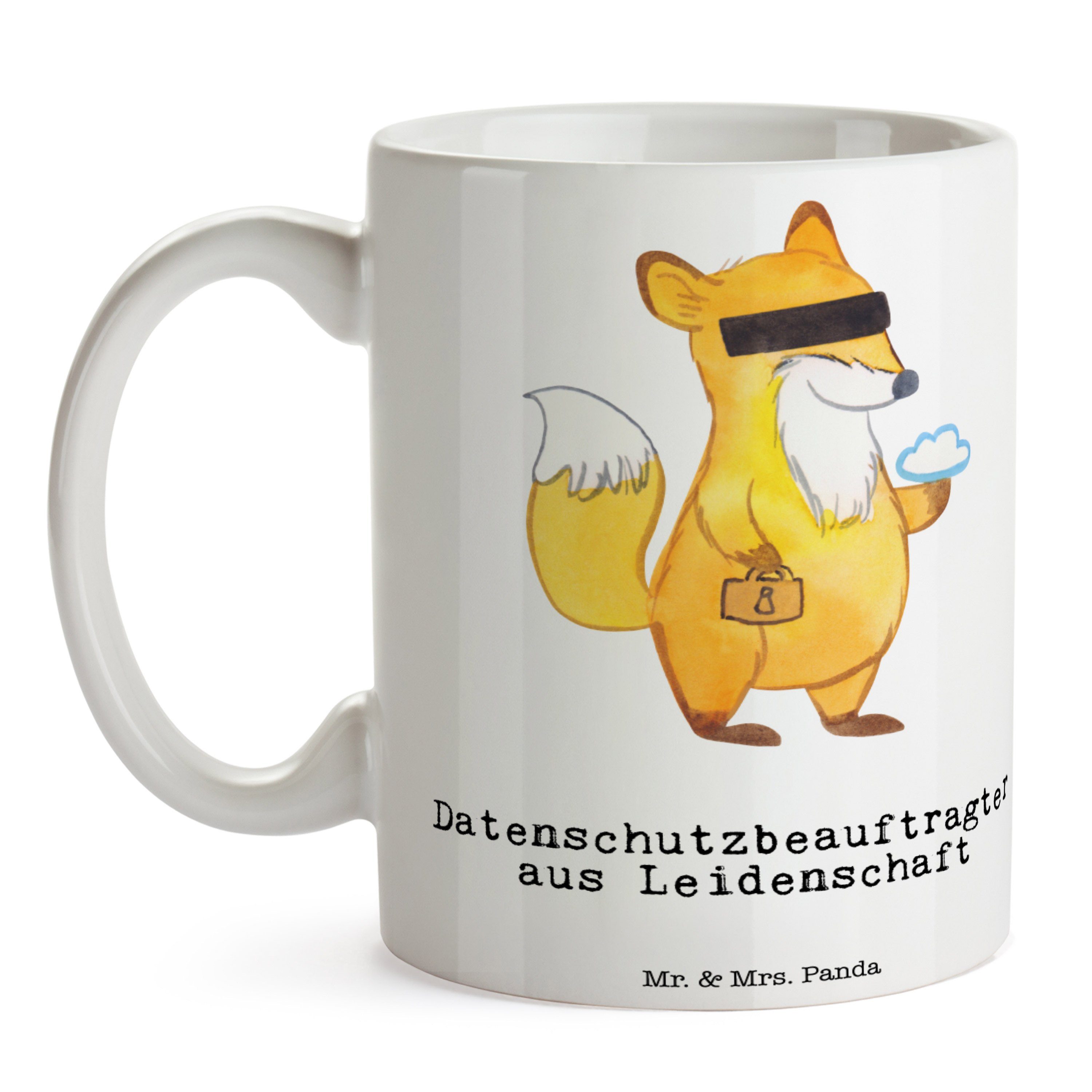 Mr. & Mrs. Keramik - Porzellan, Geschenk, Tasse Weiß - aus Datenschutzbeauftragter Panda Leidenschaft