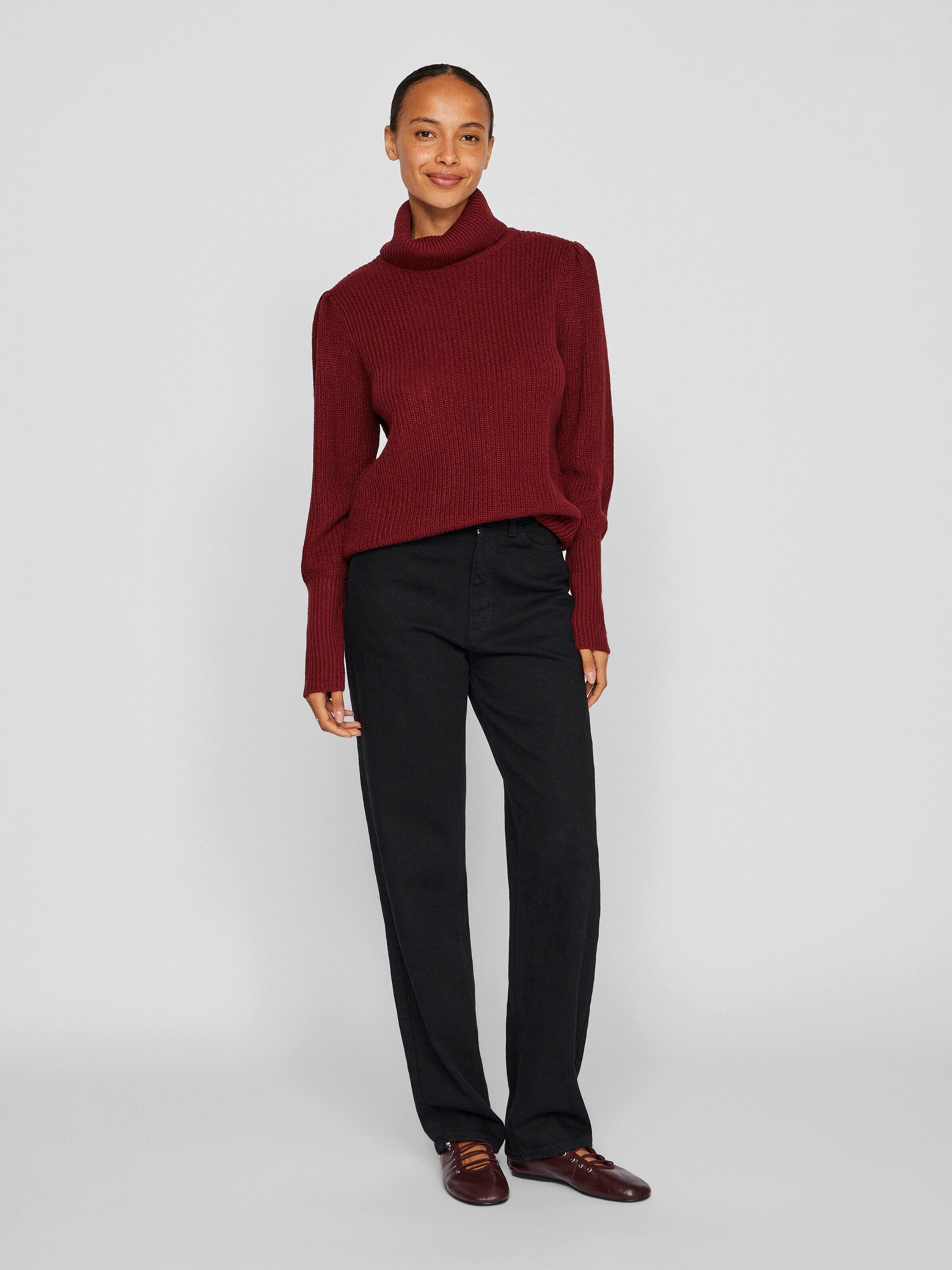 Vila Rollkragenpullover VILOU (1-tlg) Drapiert/gerafft