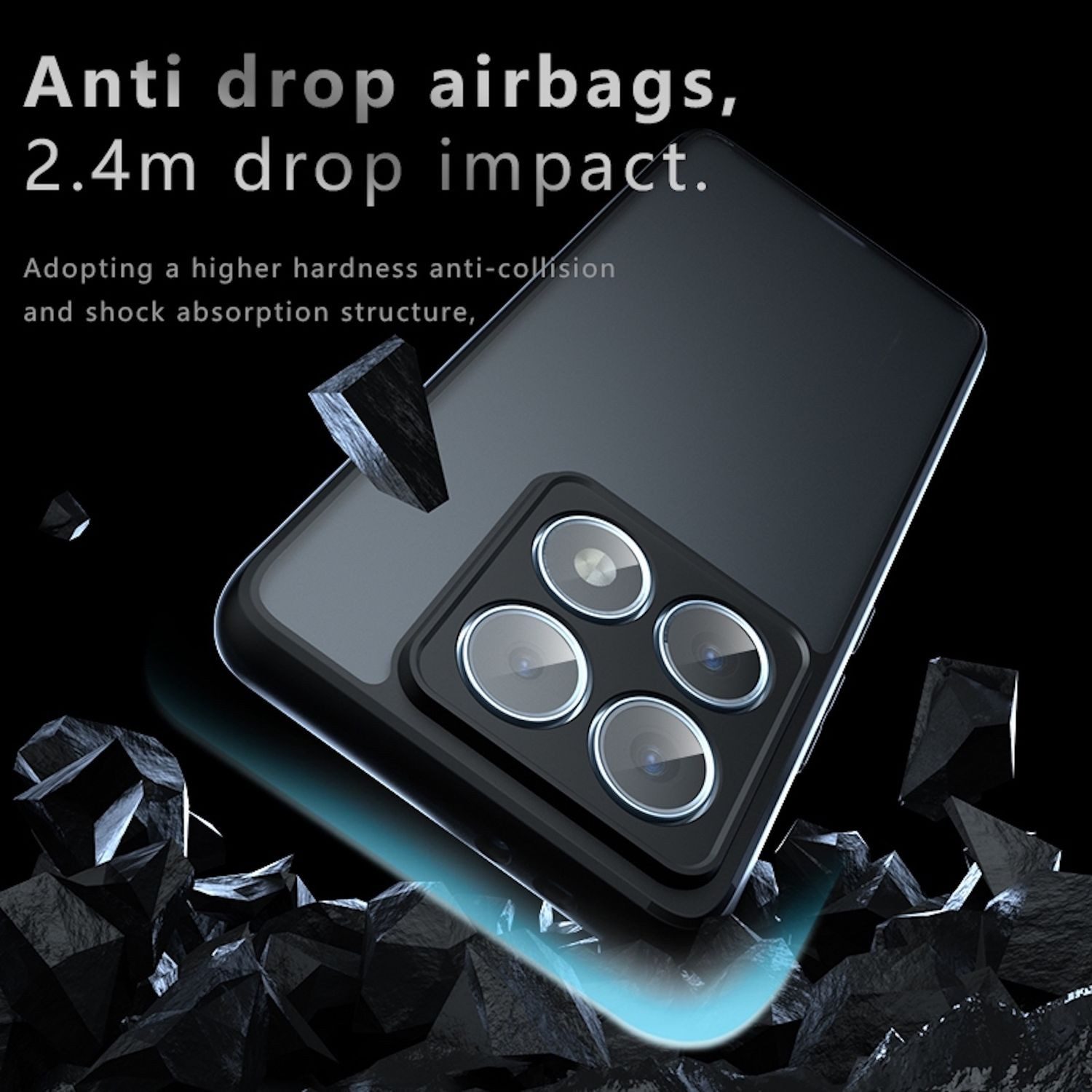 Wigento Handyhülle Für Xiaomi 14T Pro Armor TPU PC Schutz Hülle Tasche Etuis Case Schwarz, Hybrid-Hülle mit Stoßschutz und Anti-Vergilbung