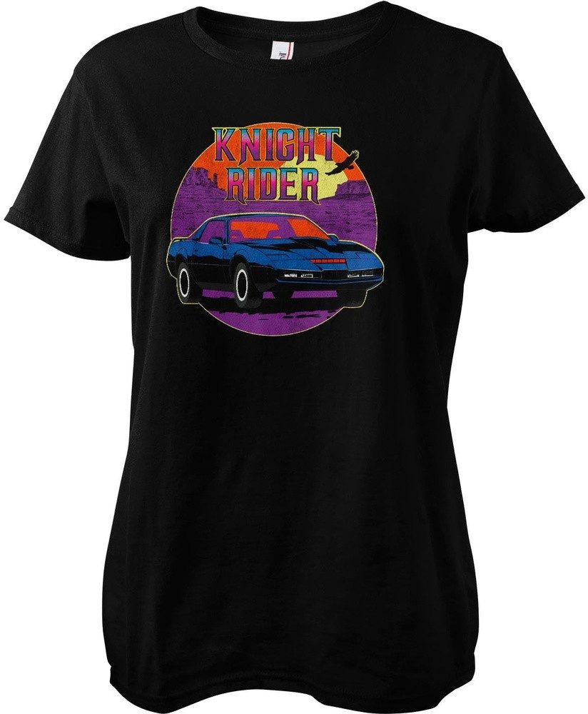 Knight Rider T-Shirt Kight Rider Retro Sunset Girly Tee