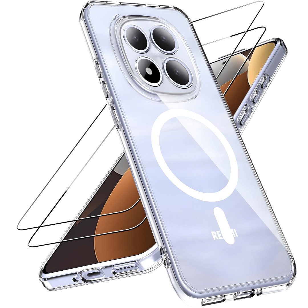 SmartUP Smartphone-Hülle + 2X Schutzglas für Xiaomi Redmi Note 15 Pro Plus 5G MagSafe Case 9H 6,67 Zoll, MagSafe-Technologie