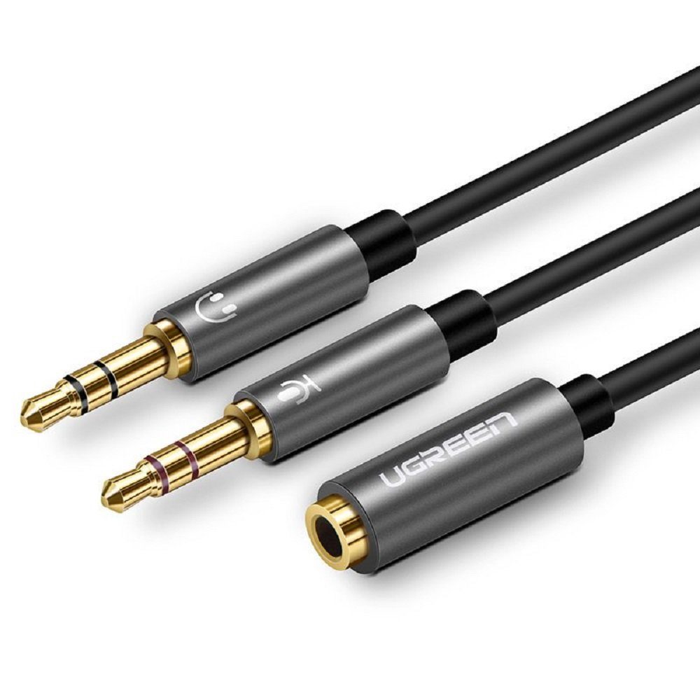 AUX-3,5 mm Miniklinke (weiblich) - 2x 3,5 mm Miniklinke (männlich) Audio-Kabel