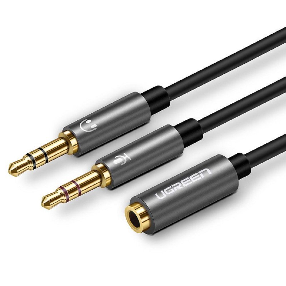 UGREEN AUX-3,5 mm Miniklinke (weiblich) - 2x 3,5 mm Miniklinke (männlich) Audio-Kabel