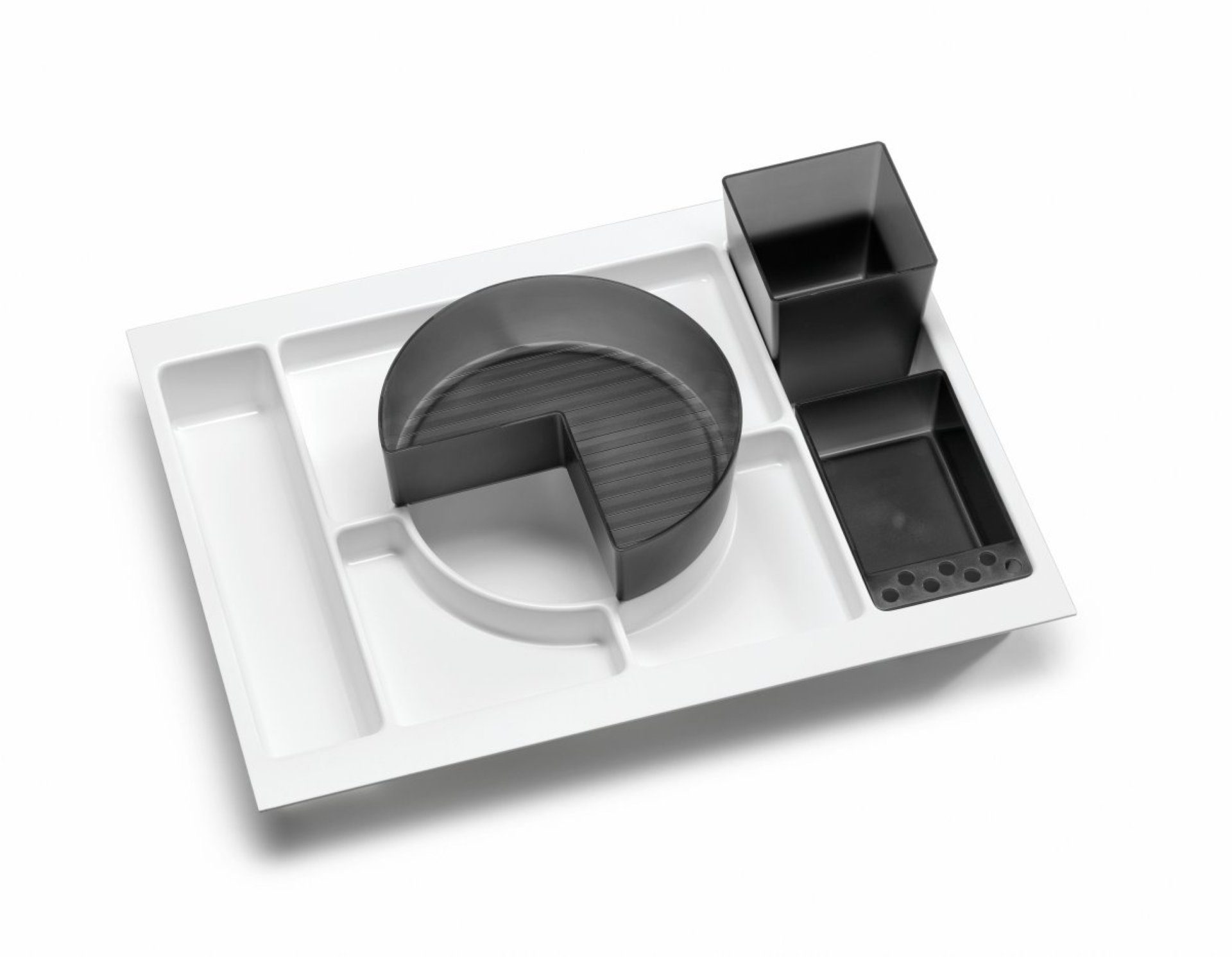 FACKELMANN Schubkasteneinsatz Organisations-Set, Badezimmer Organizer Weiß/Grau