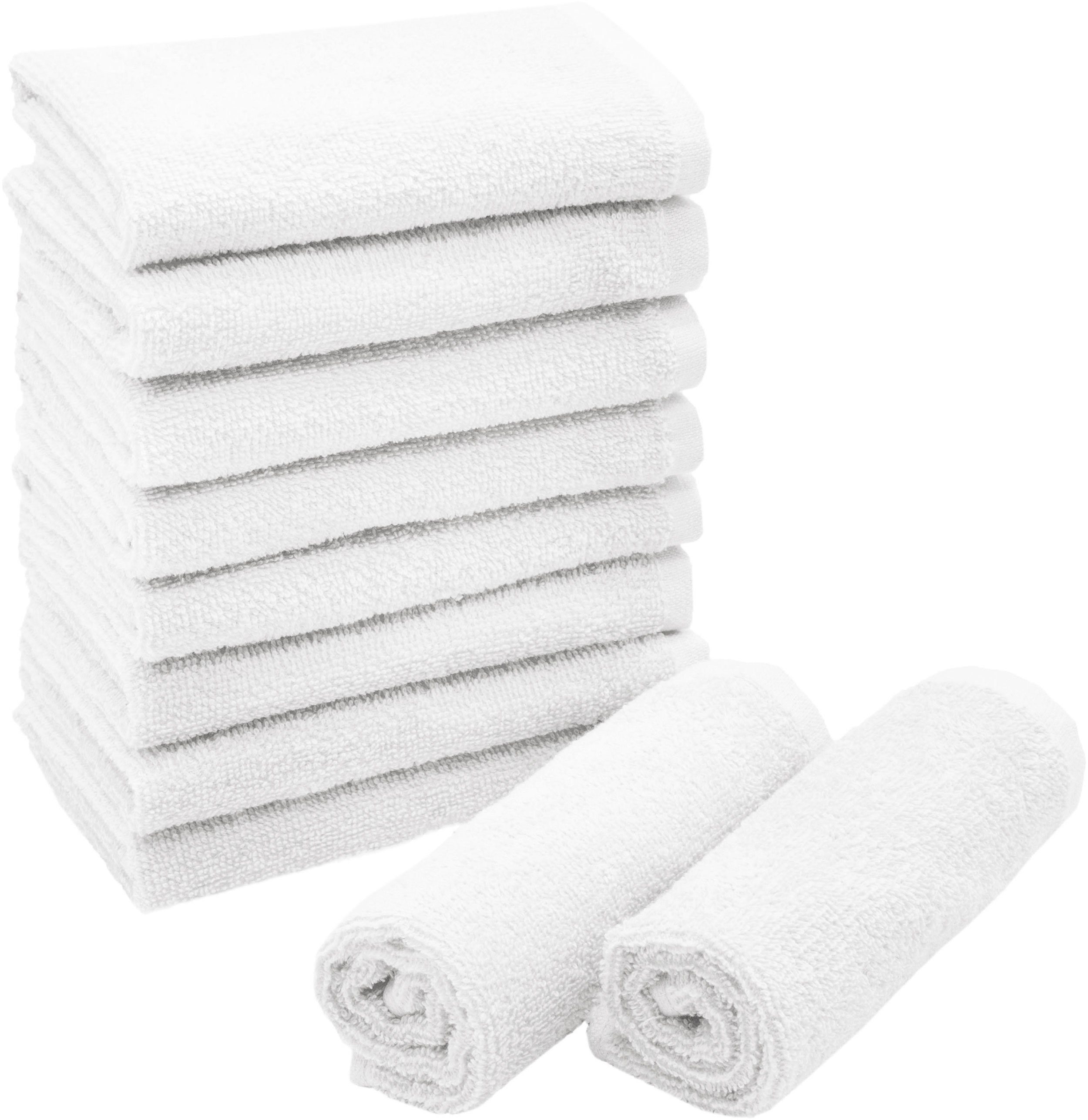 30 x ZOLLNER 30 Hotelwäschespezialisten Baumwolle, Seiftuch 100% (10-tlg), vom cm, weiß