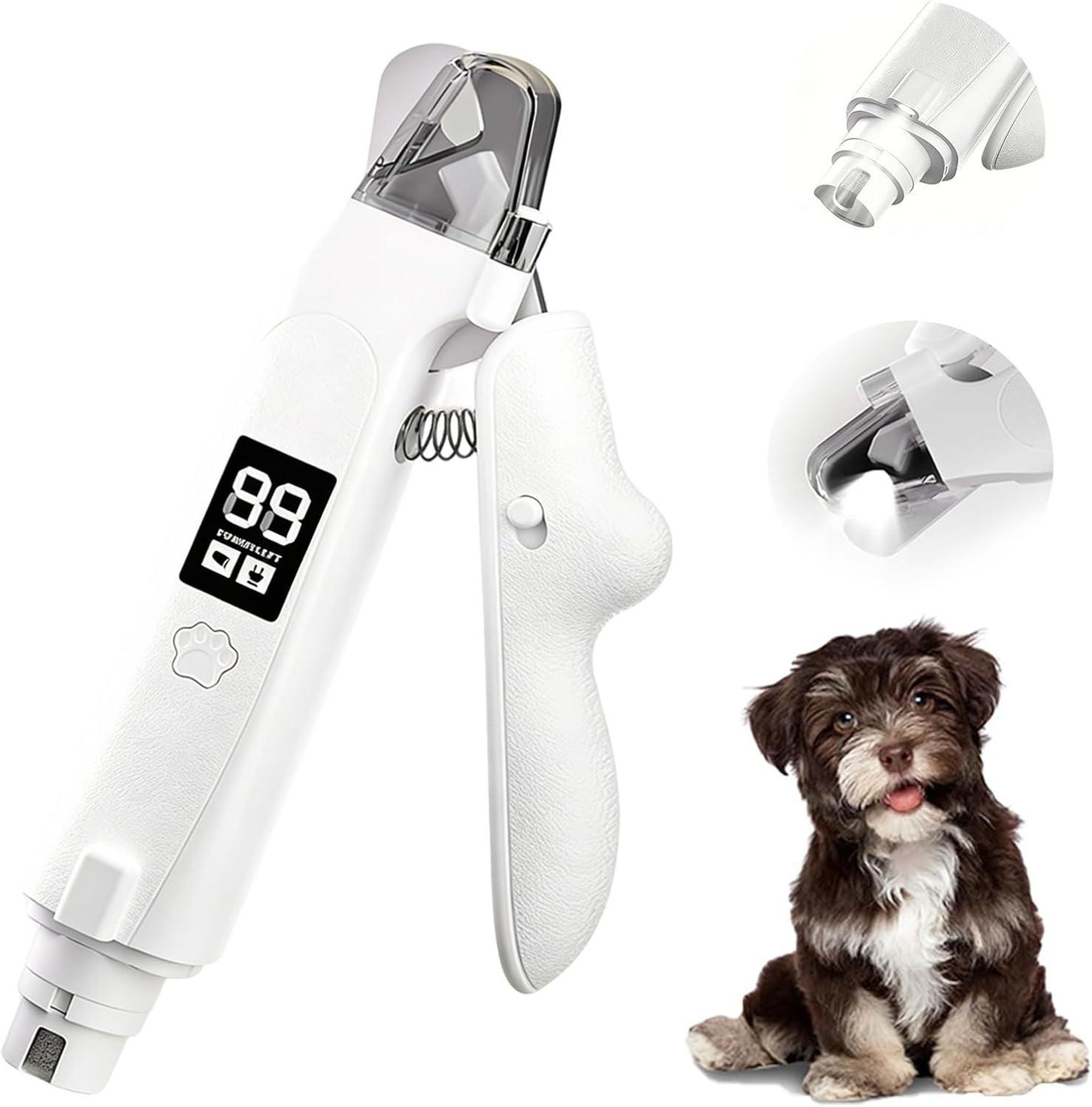FELIXLEO Hundeschermaschine Krallenschere Hunde Katzen, 2-in-1, Nagelfeile, LED-Licht, leise