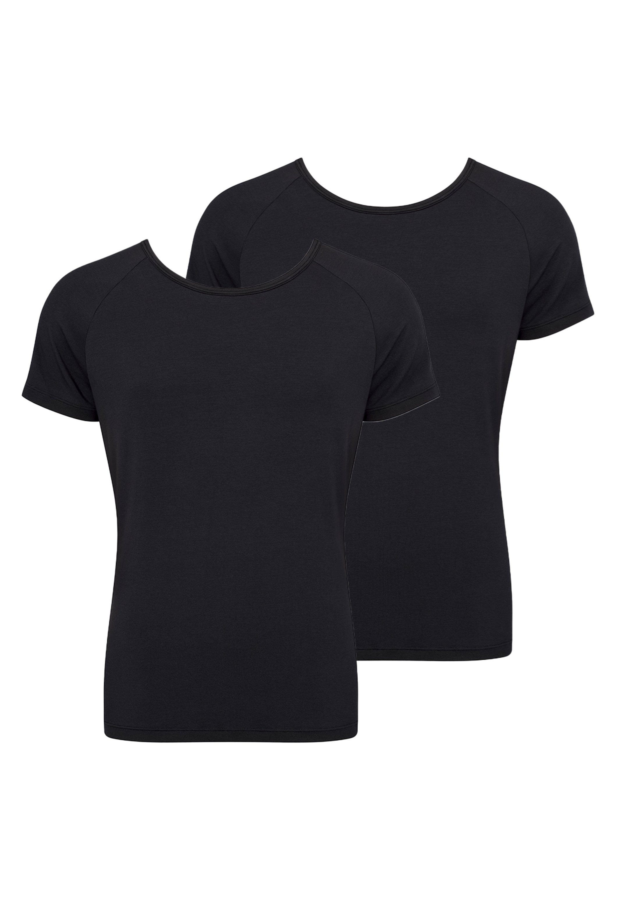 Sloggi Unterhemd 2er Pack Ever Soft (Spar-Set, 2-St) Unterhemd / Shirt Kurzarm - Unterhemd mit kurzen Ärmeln Schwarz