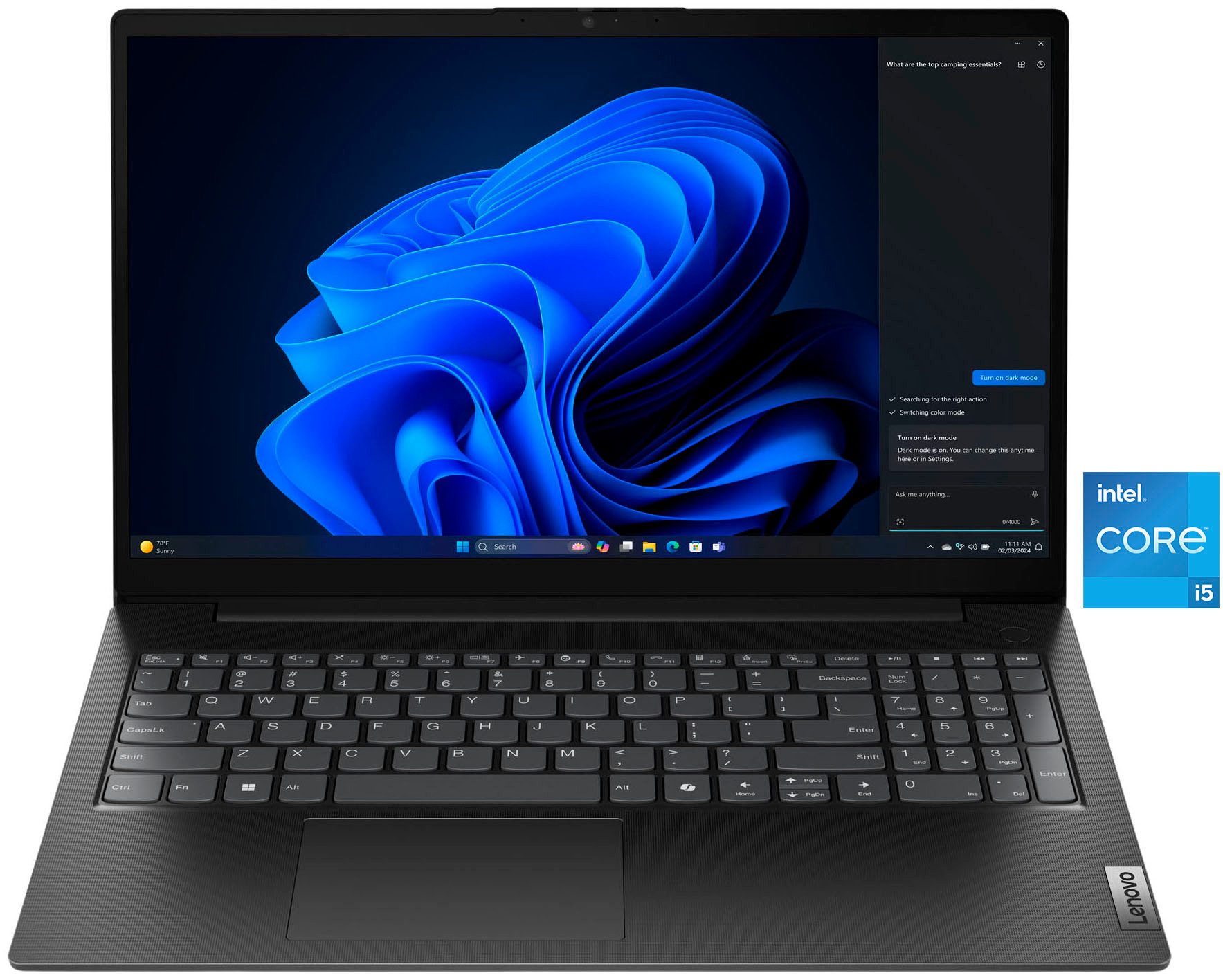 Lenovo V15 G5 IRL Notebook (39,6 cm/15,6 Zoll, Intel Core i5 13420H, UHD Graphics, 8 GB, 512 GB SSD)