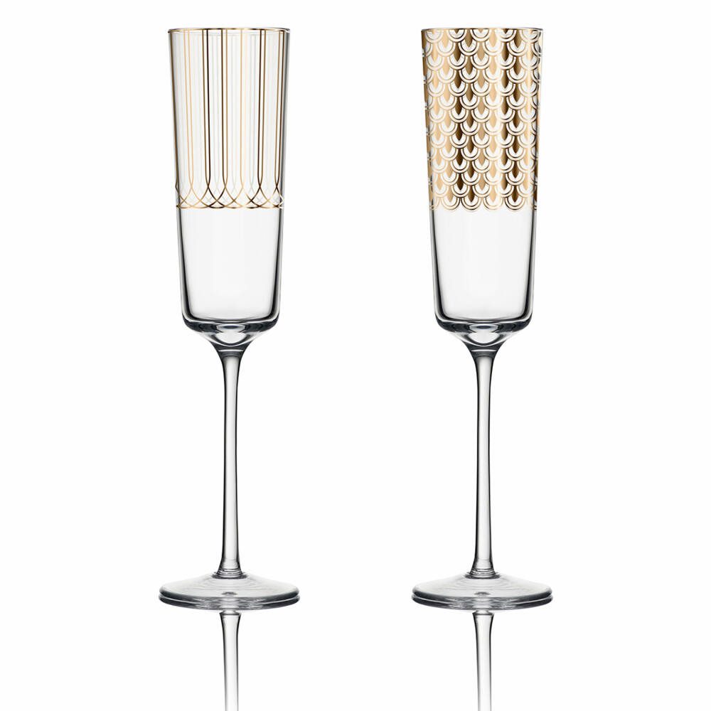 Goebel Sektglas 2er Set First Gold, Glas