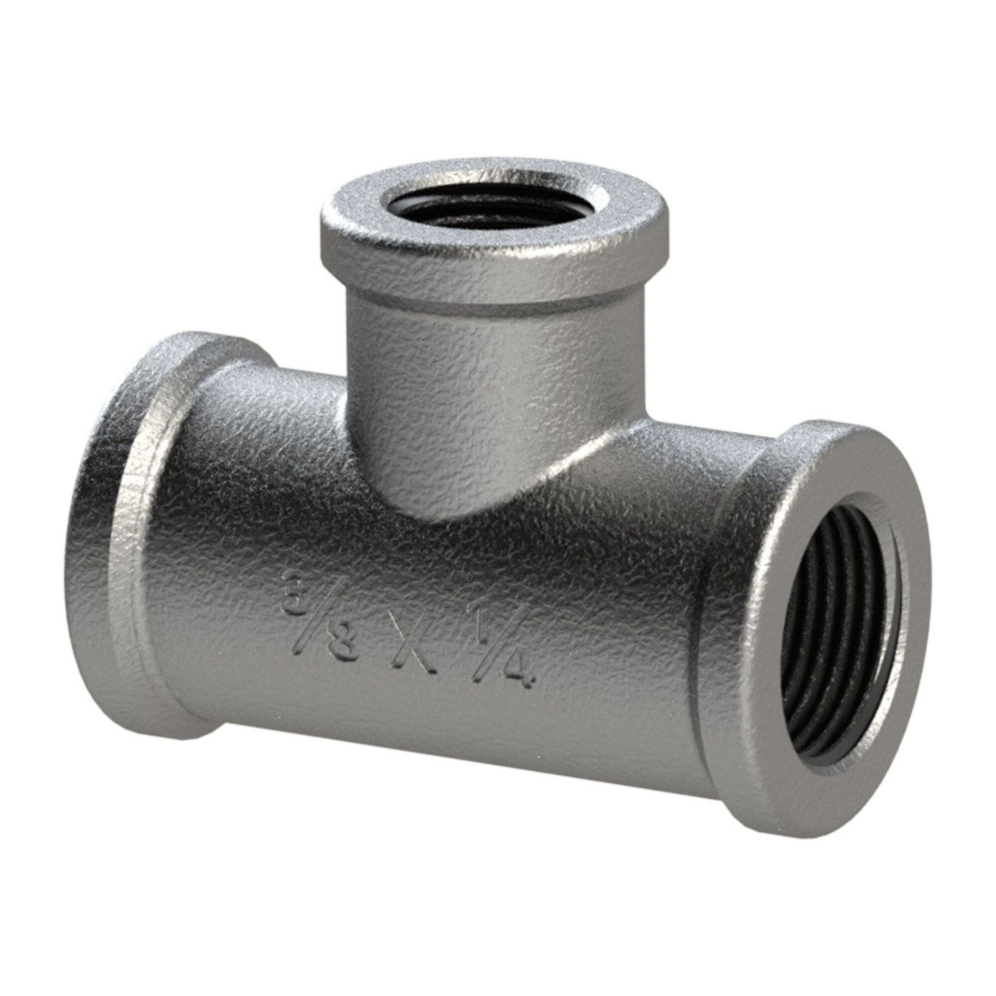 RIEGLER Verteiler Riegler T-Stück 130, IG/IG/IG, Rp 3/4, T-Abzweig Rp 3/8, schw. Temperg
